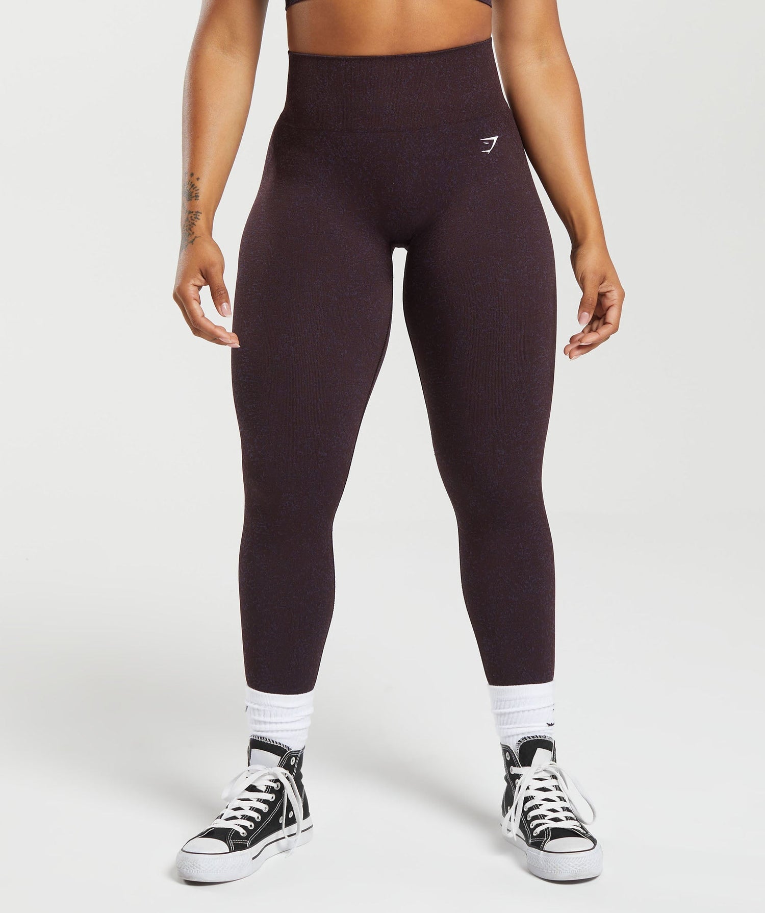 Adapt Fleck Seamless Leggings - Plum Brown/Dewberry Purple