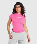 Lifting Baddie Body Fit T-Shirt - Pink