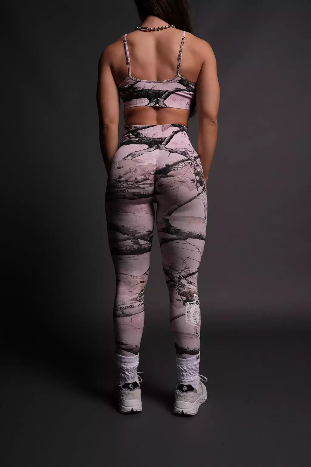 Our Passion "Everson Seamless" Scrunch Leggings - Baby Pink Woodland Camo