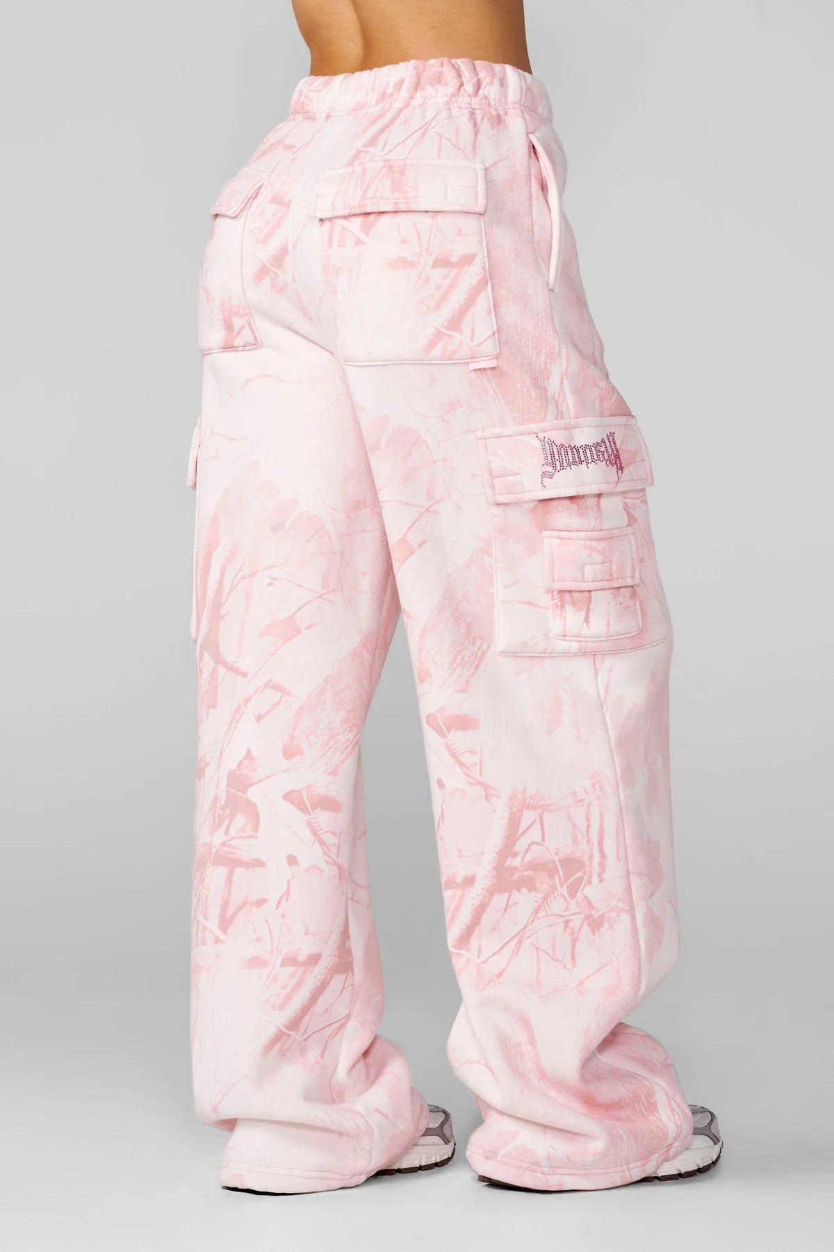 W2230 - Camo Cargo Joggers - Pink Barbed Wire Camo