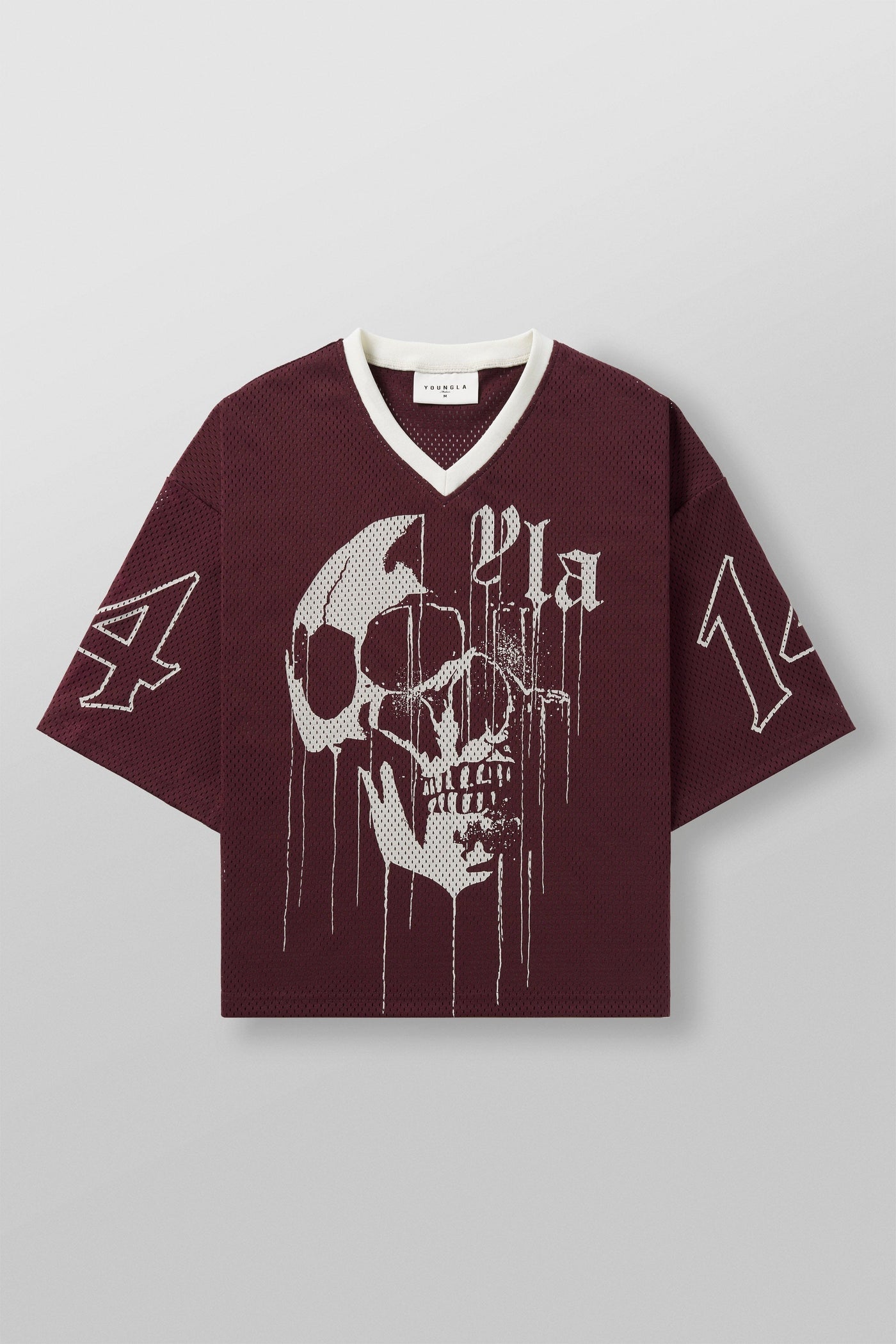 4015 - Drippy Skull Jersey - Burgundy