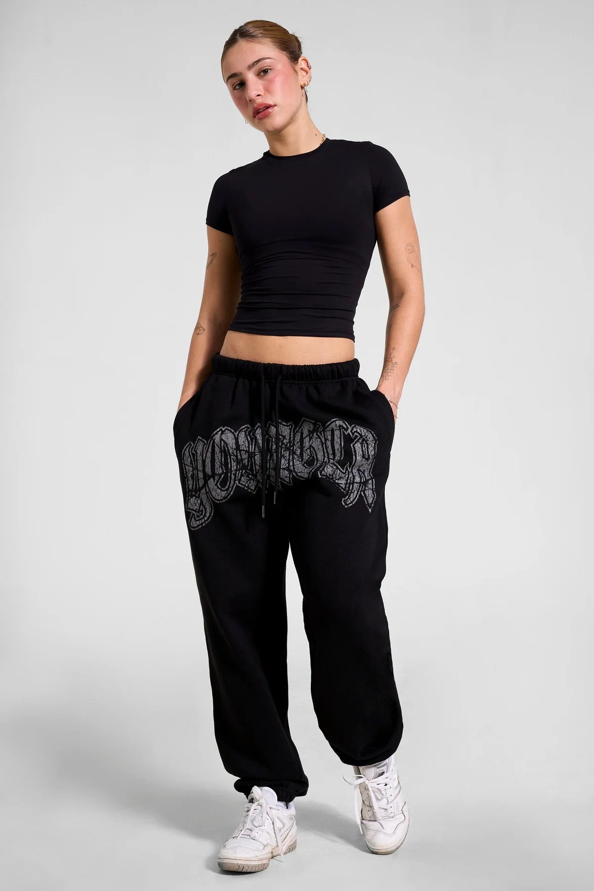 W257 My eyes are up here Jogger - Black