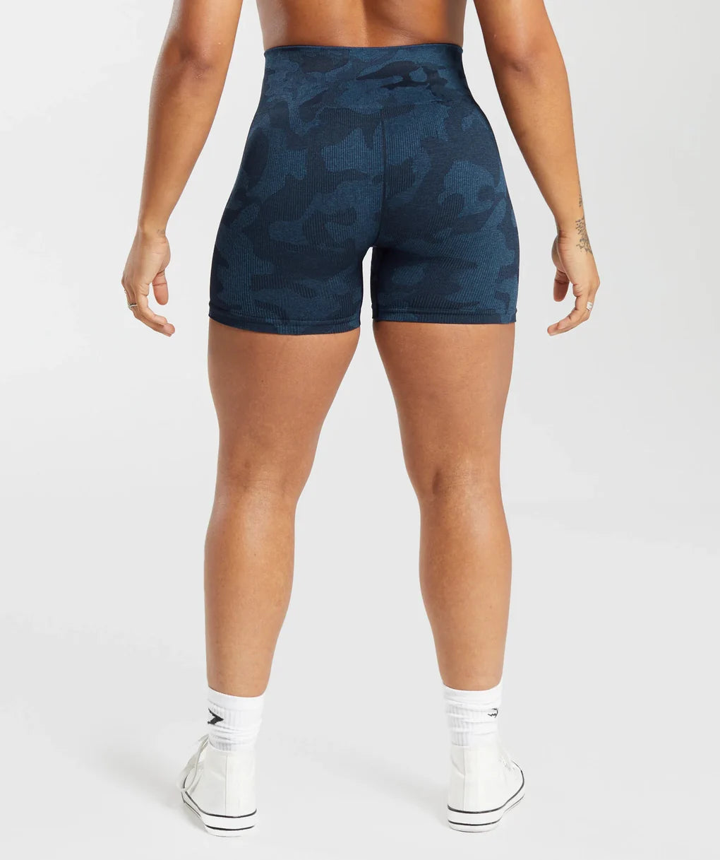 Adapt Camo Seamless Shorts - Midnight Blue/Ash Blue