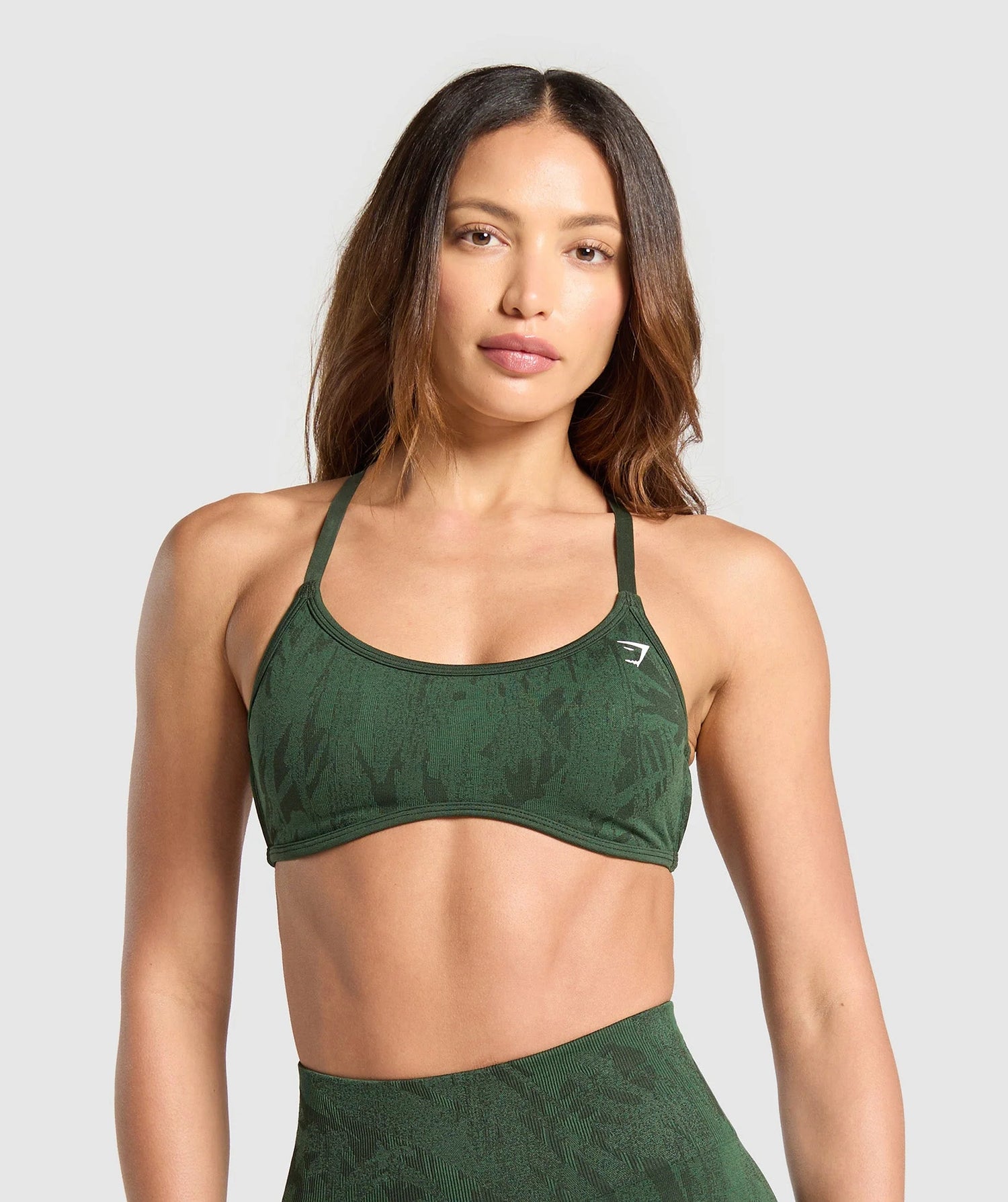 Adapt Camo Cross Back Sports Bra - Trail Green/Classic Green