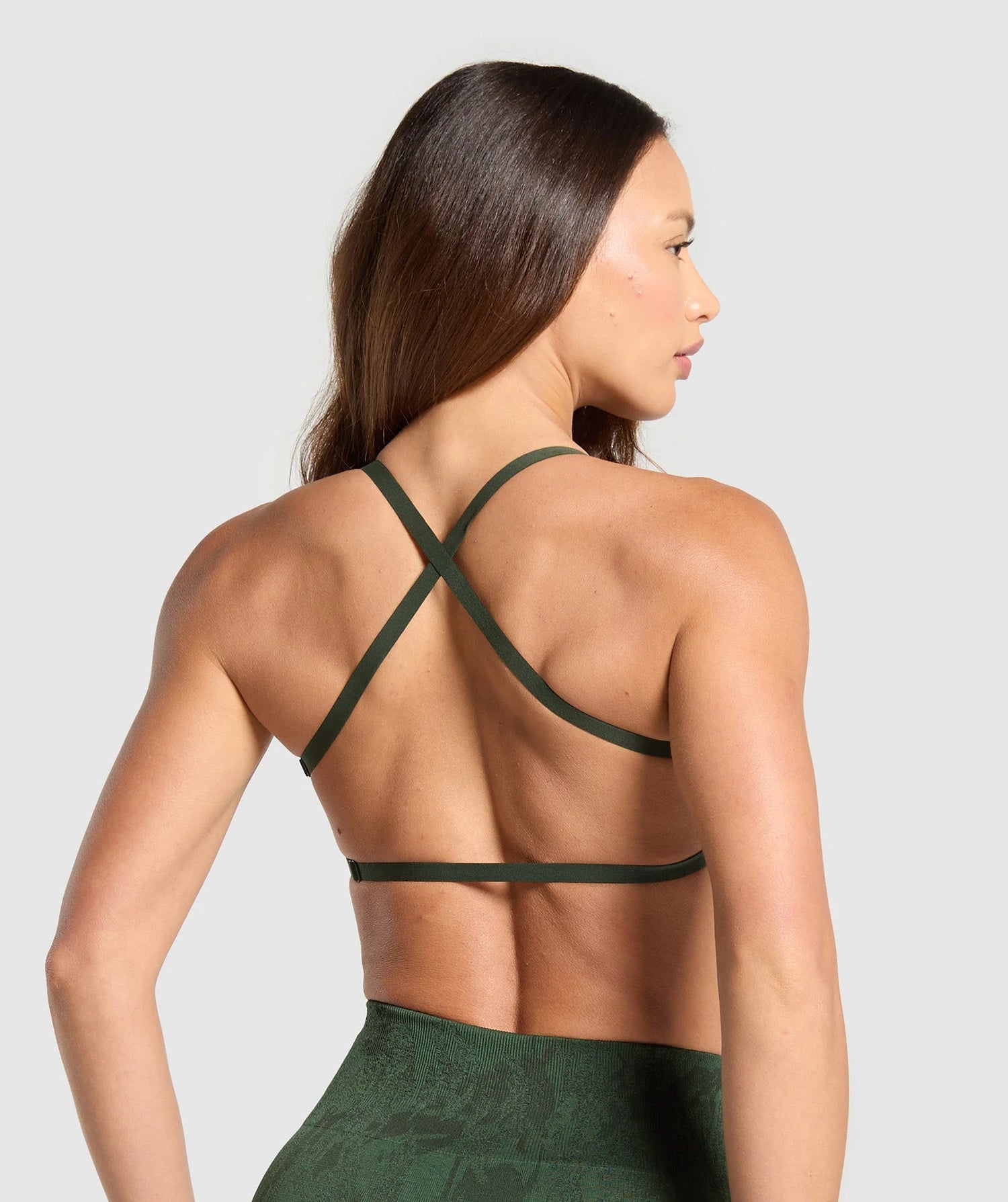 Adapt Camo Cross Back Sports Bra - Trail Green/Classic Green
