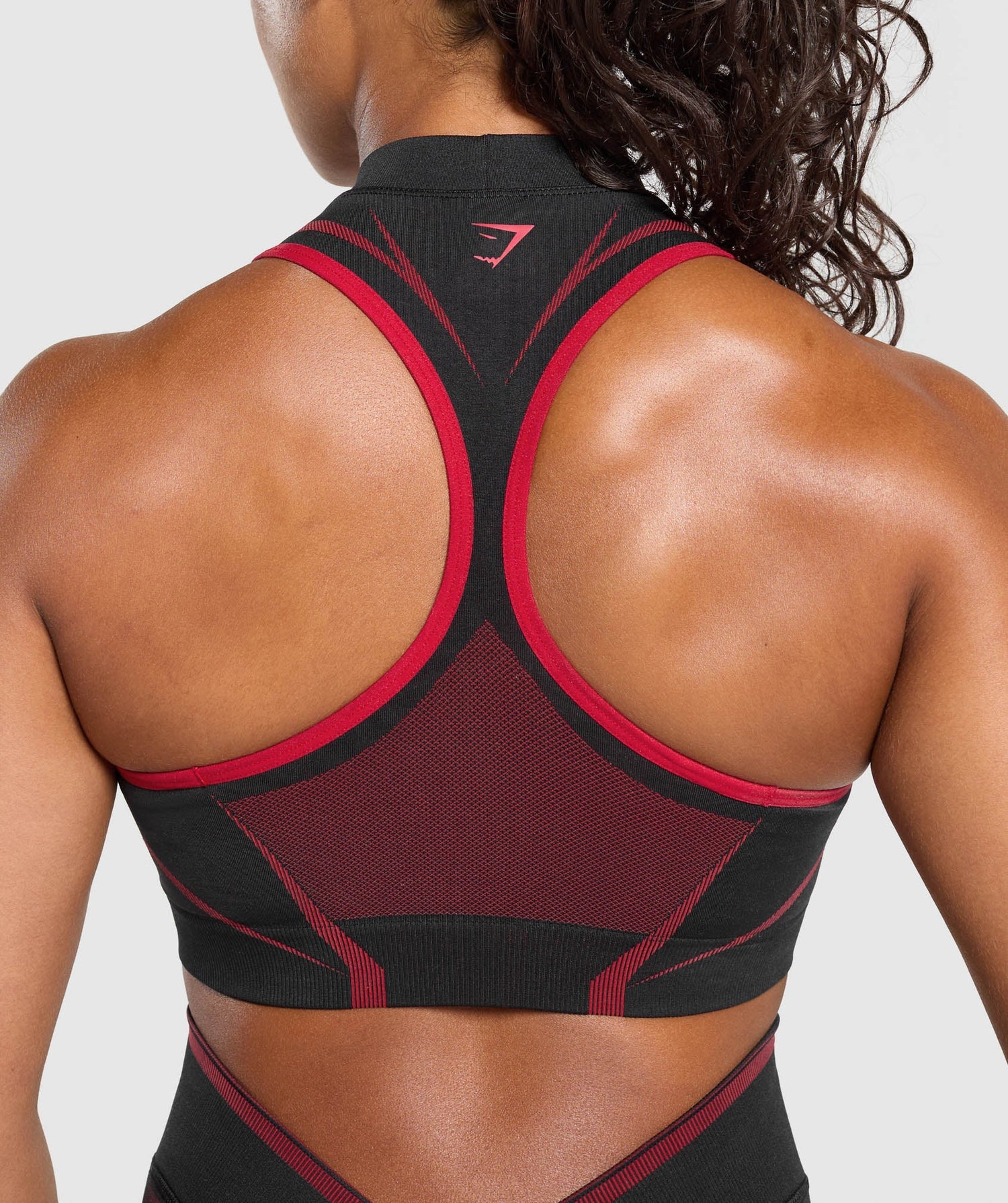 Apex Lift Seamless Crop Top - Black/Carmine Red