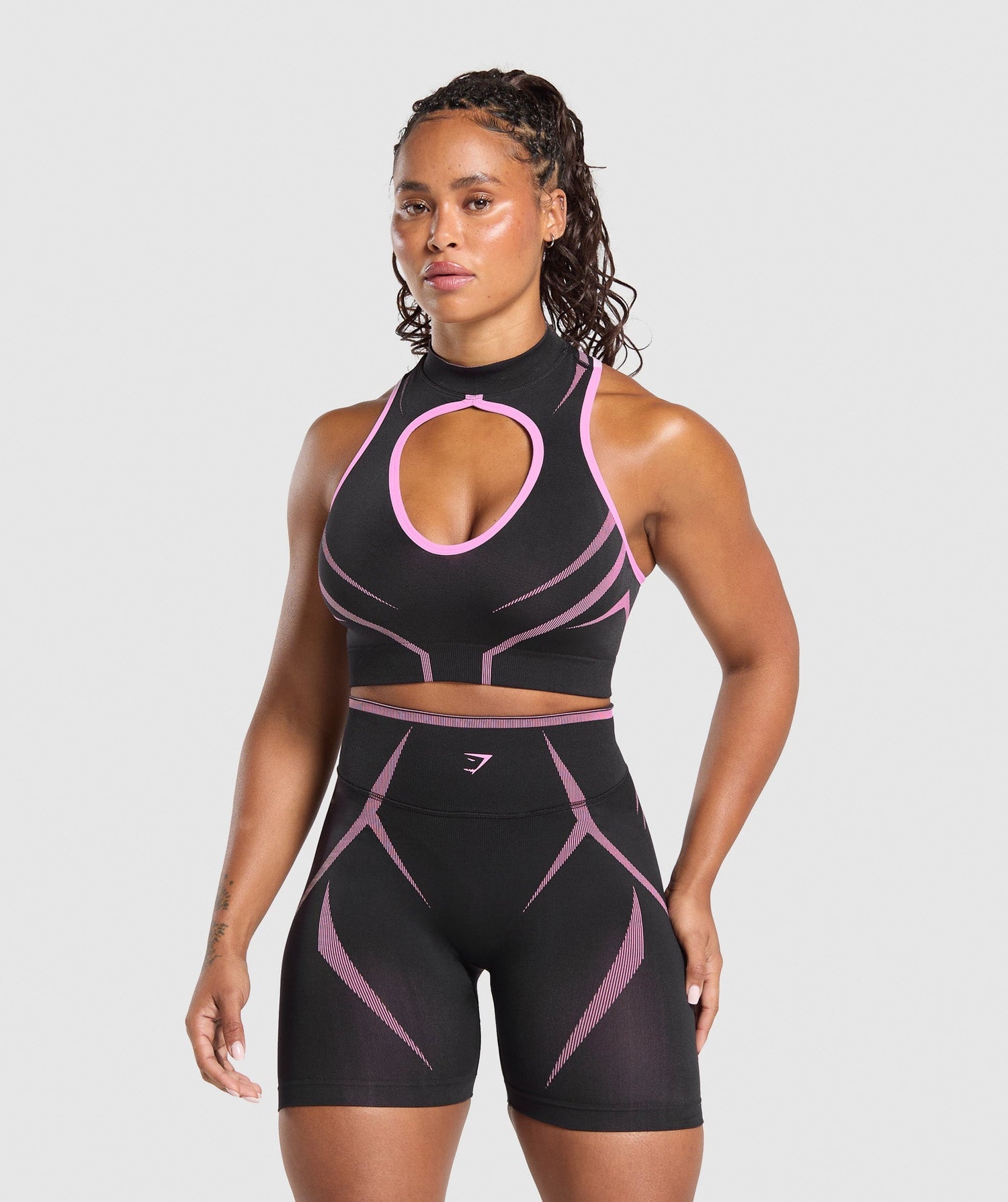 Apex Lift Seamless Crop Top - Darkest Purple/Sour Pink