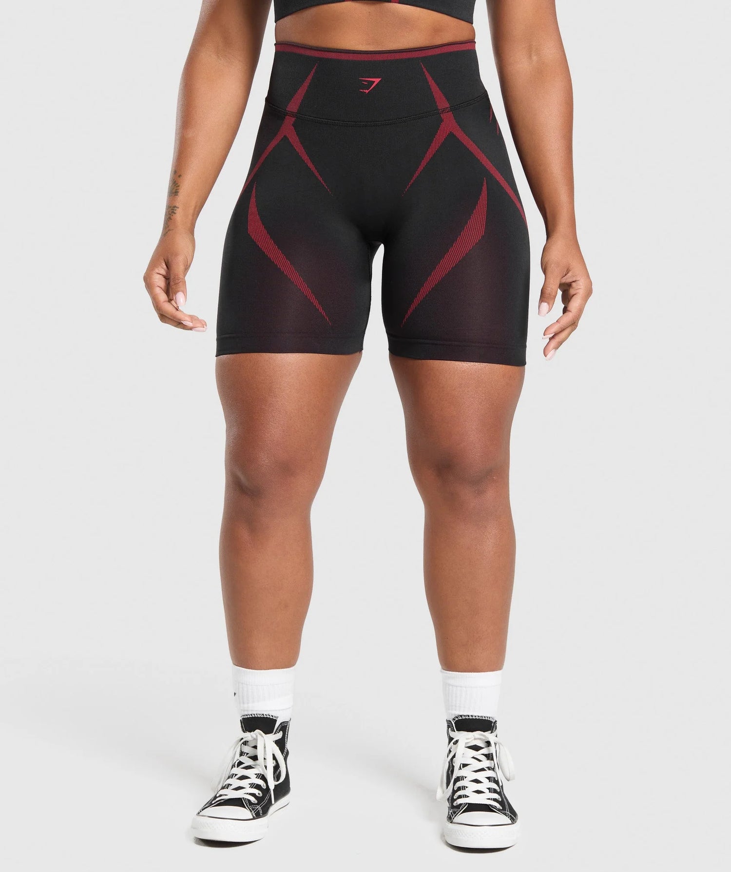 Apex Lift Seamless Shorts - Black/Carmine Red