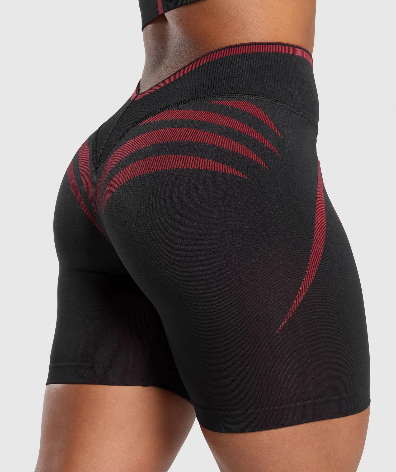 Apex Lift Seamless Shorts - Black/Carmine Red