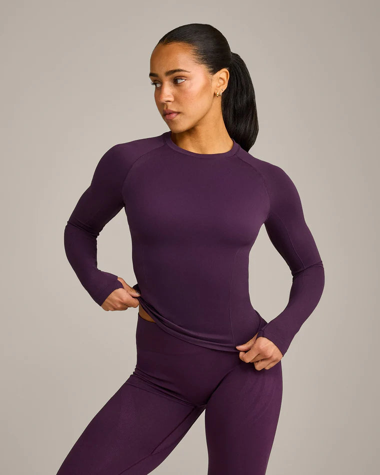 Oner Seamless Fitted Long Sleeve Regular Top - Light Blackberry Purple