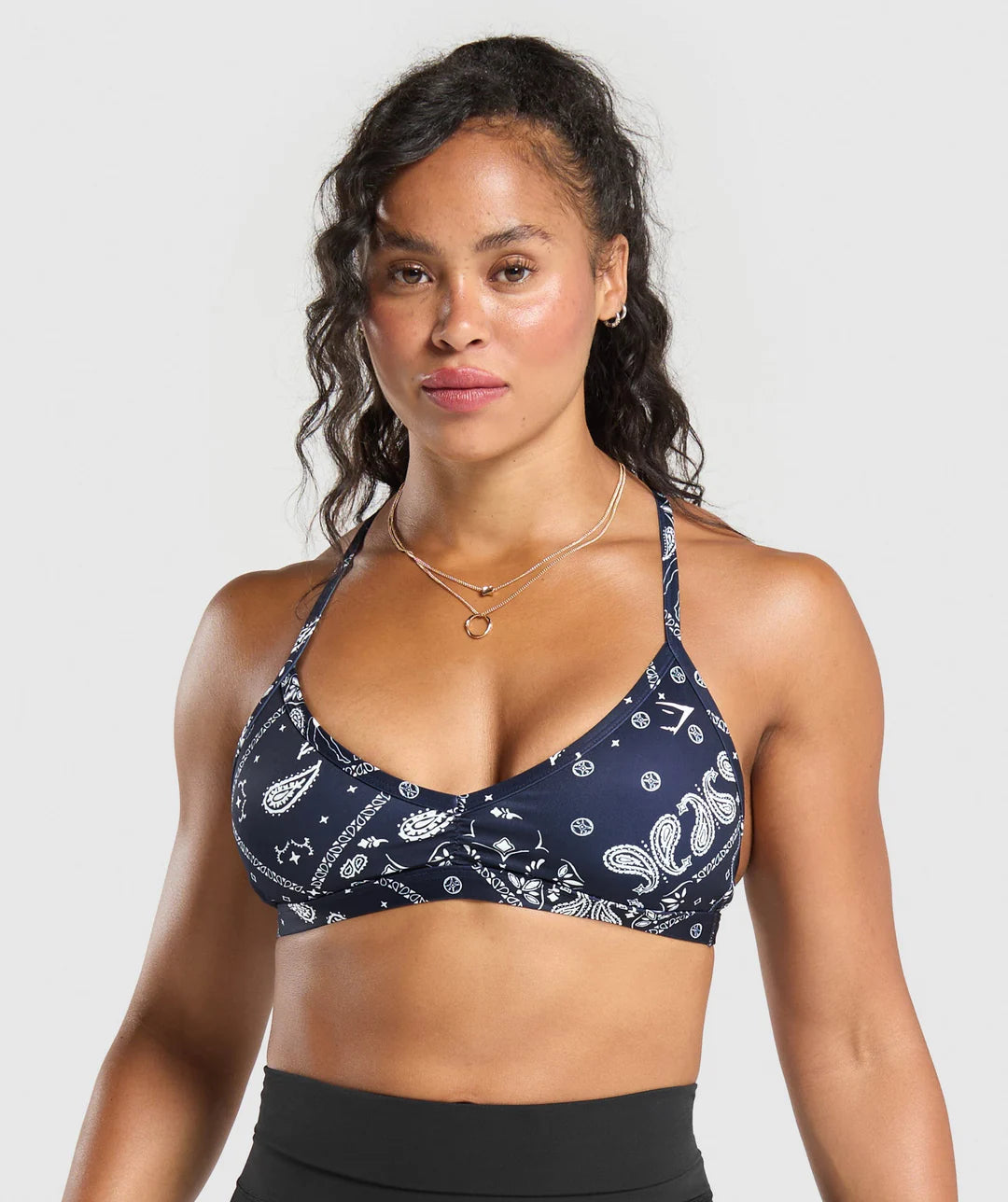 Bandana Print Minimal Bra - Heavy Blue