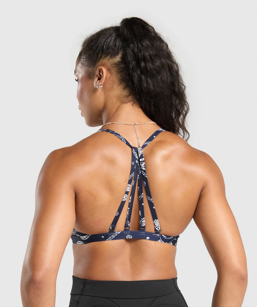 Bandana Print Minimal Bra - Heavy Blue