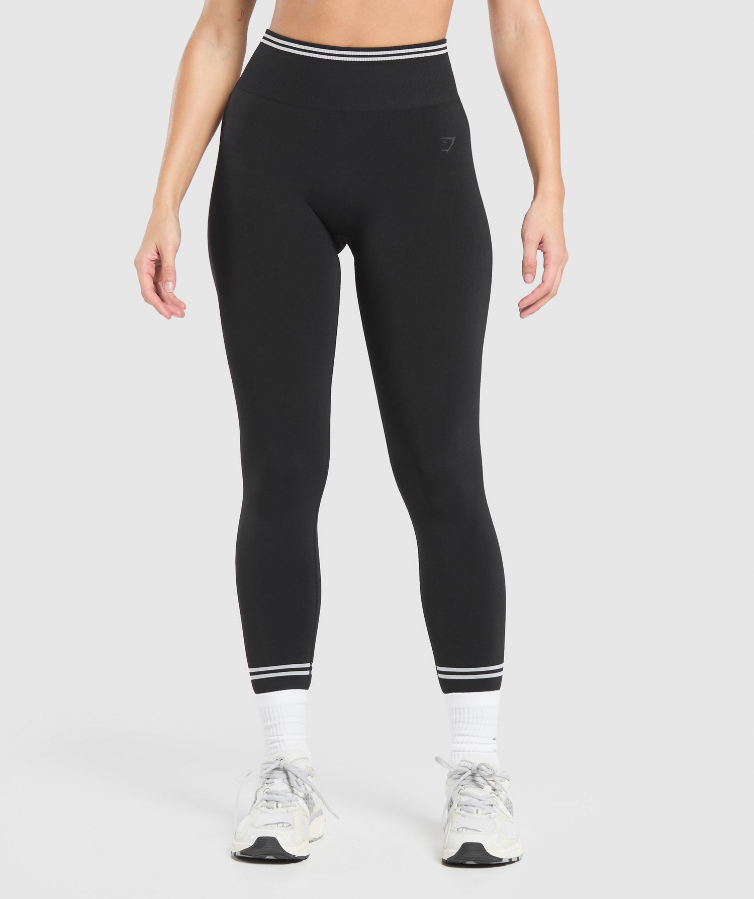 Contrast Seamless Leggings - Black