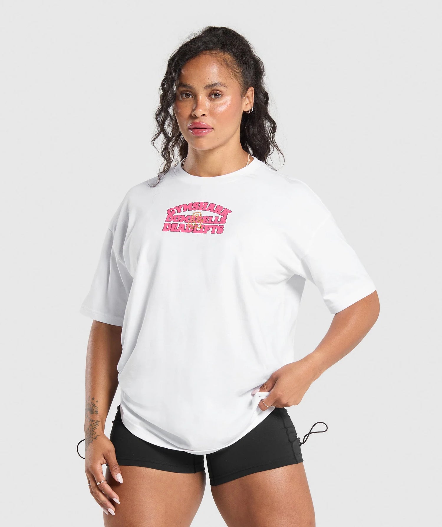 Dumbells & Deadlifts Oversized T-Shirt - White