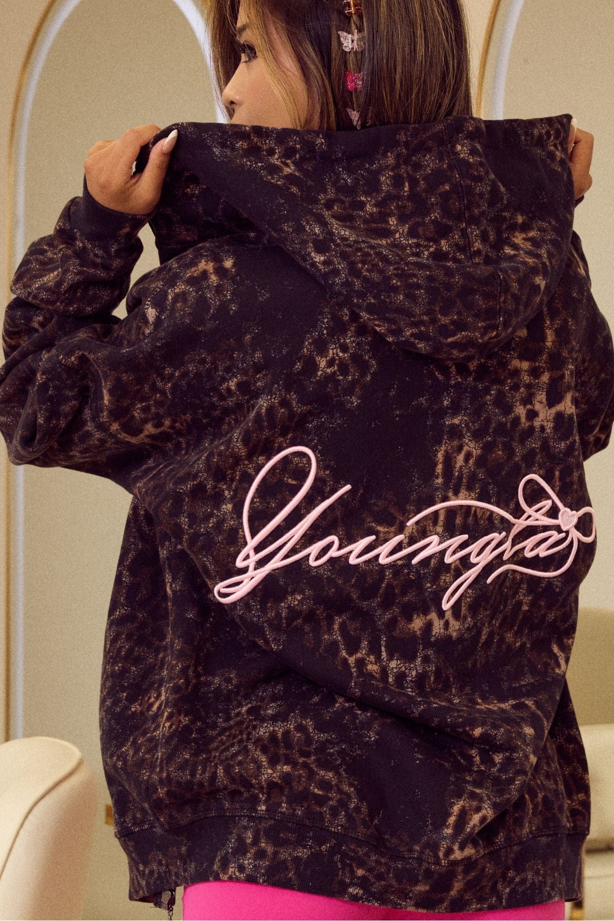 W533 Flashback Zip Hoodie - Leopard