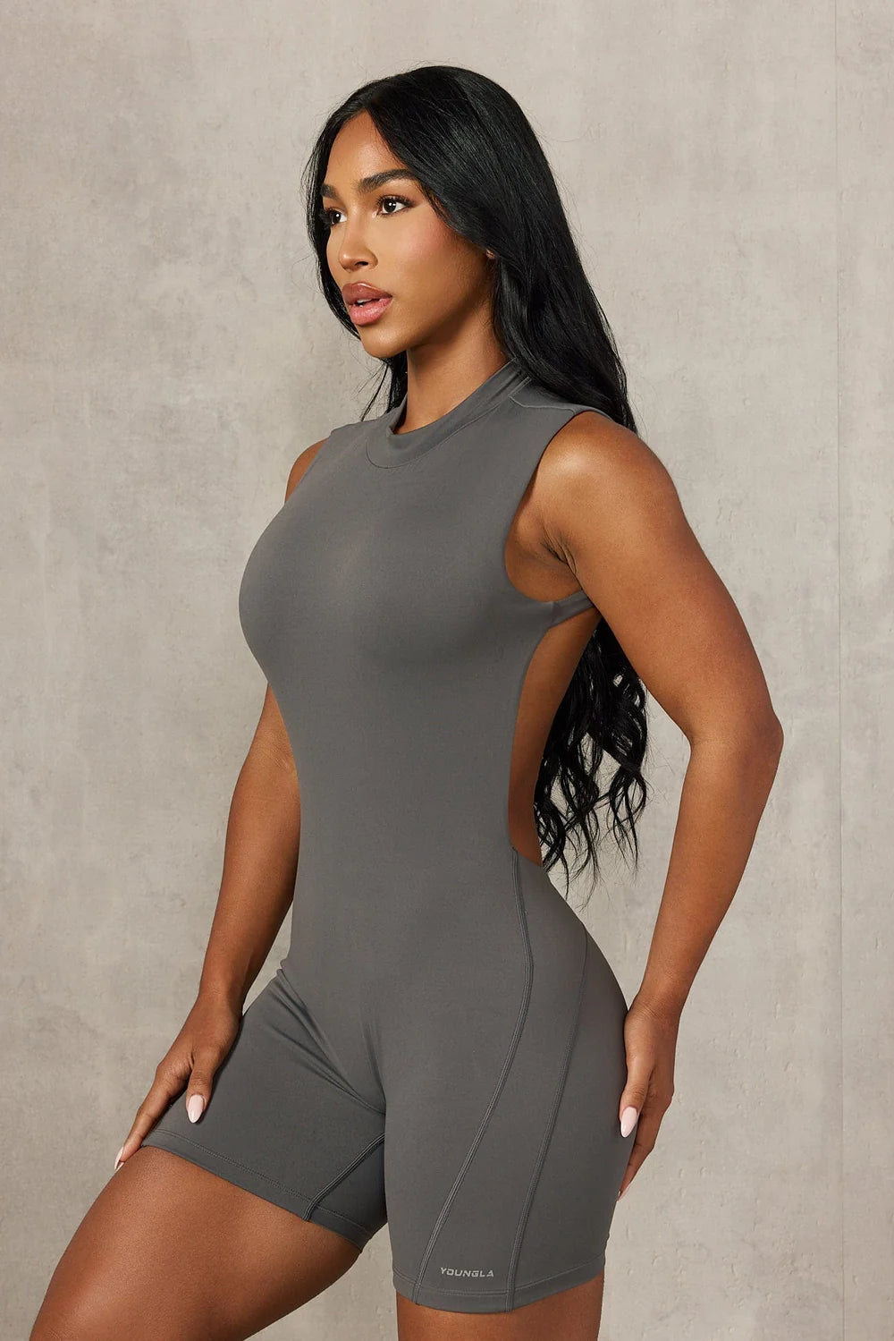 W129 It-Girl Romper - Dark Grey