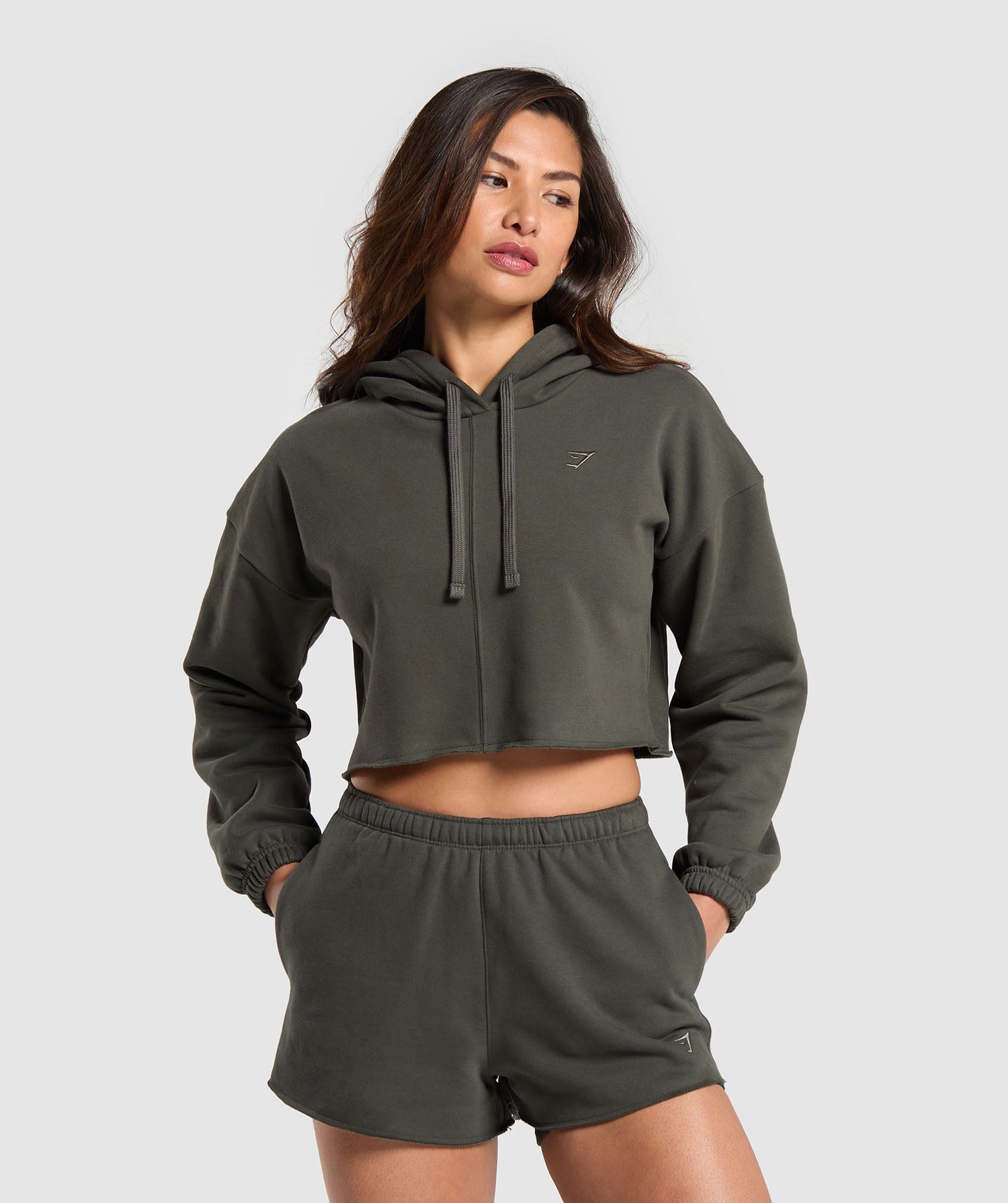 Fleece Crop Pullover - Green