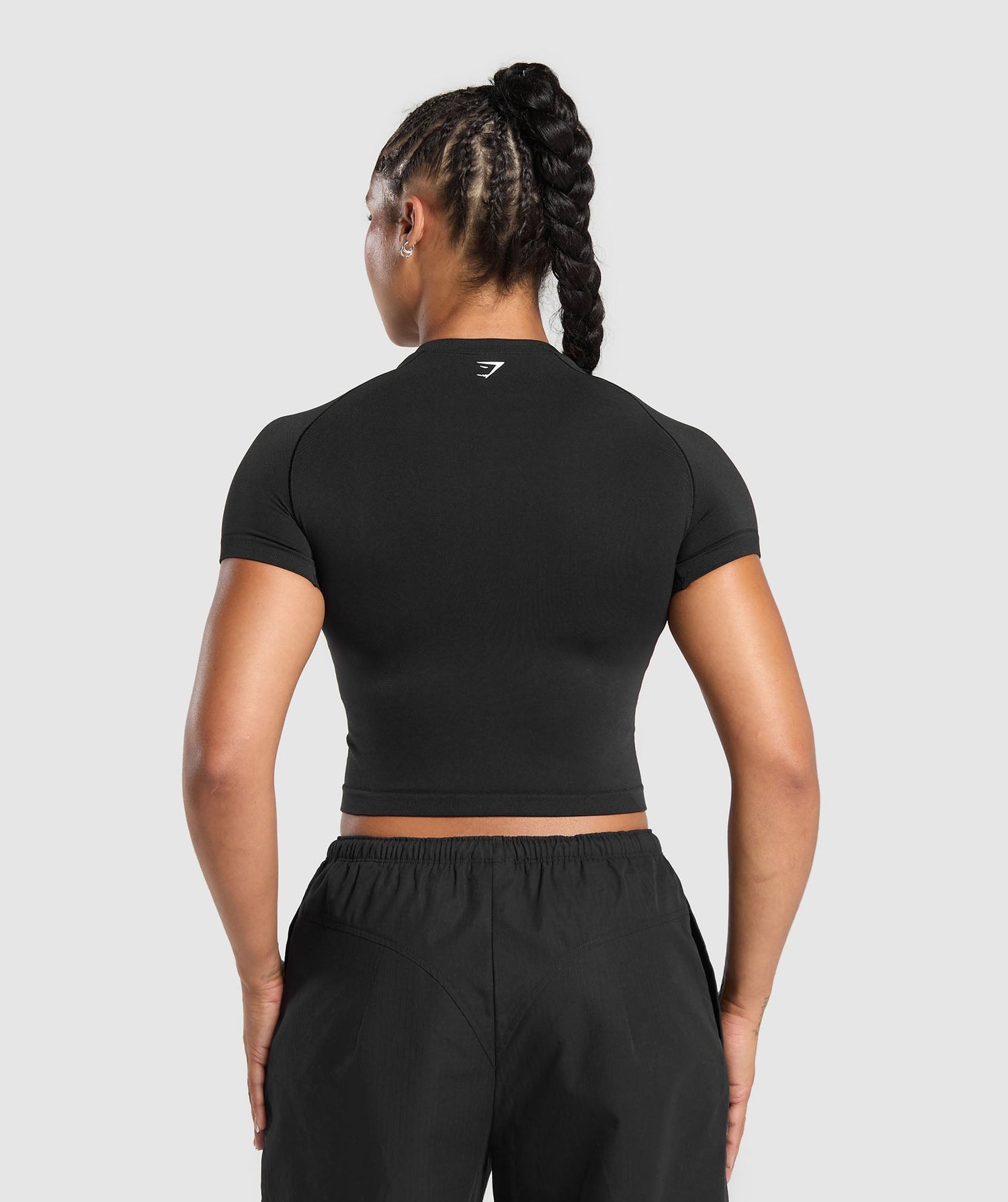 Barbell Hearts Seamless Baby Tee - Black
