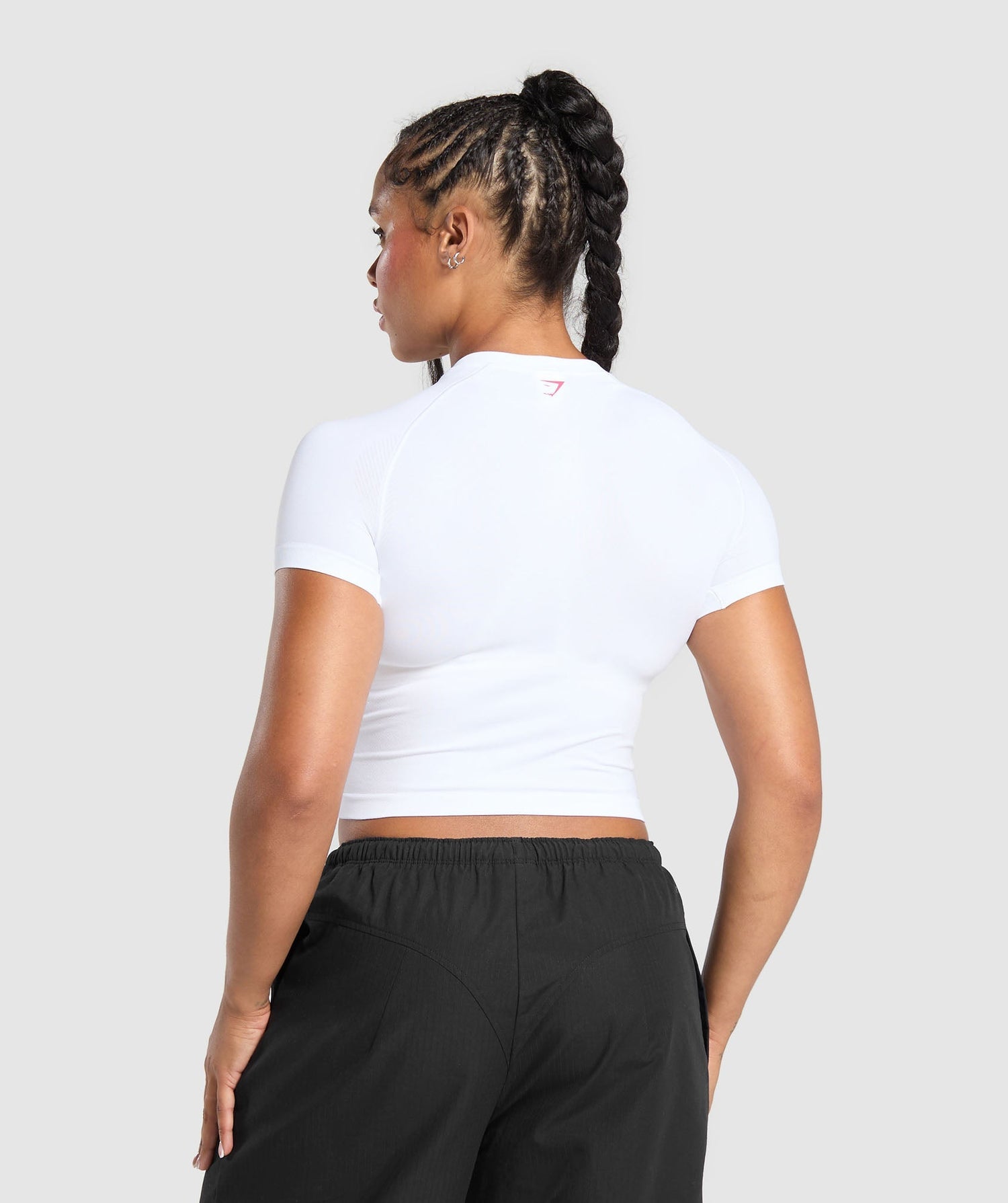 Barbell Hearts Seamless Baby Tee - White