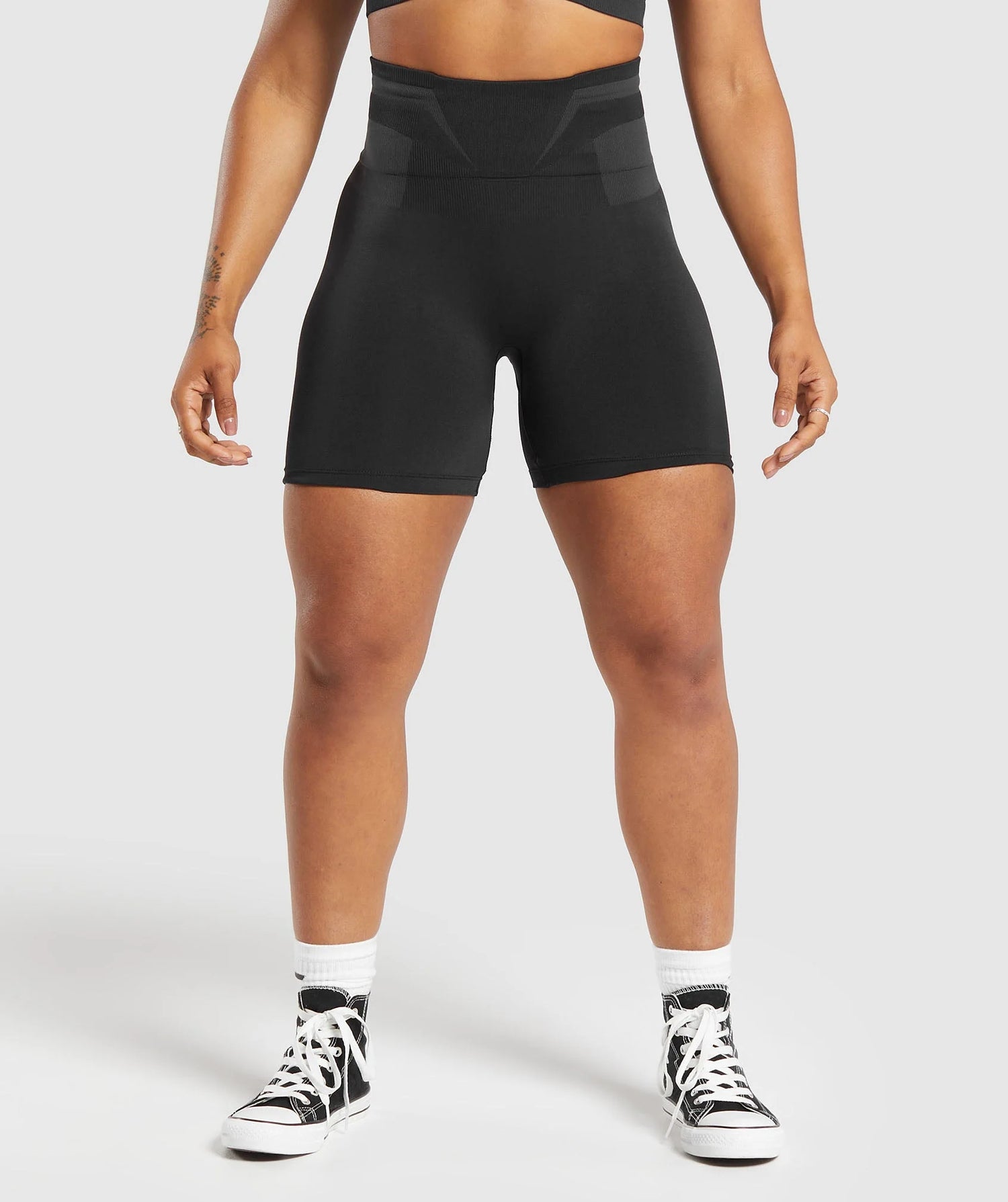 Glute Boost Seamless Shorts - Black/Asphalt Grey