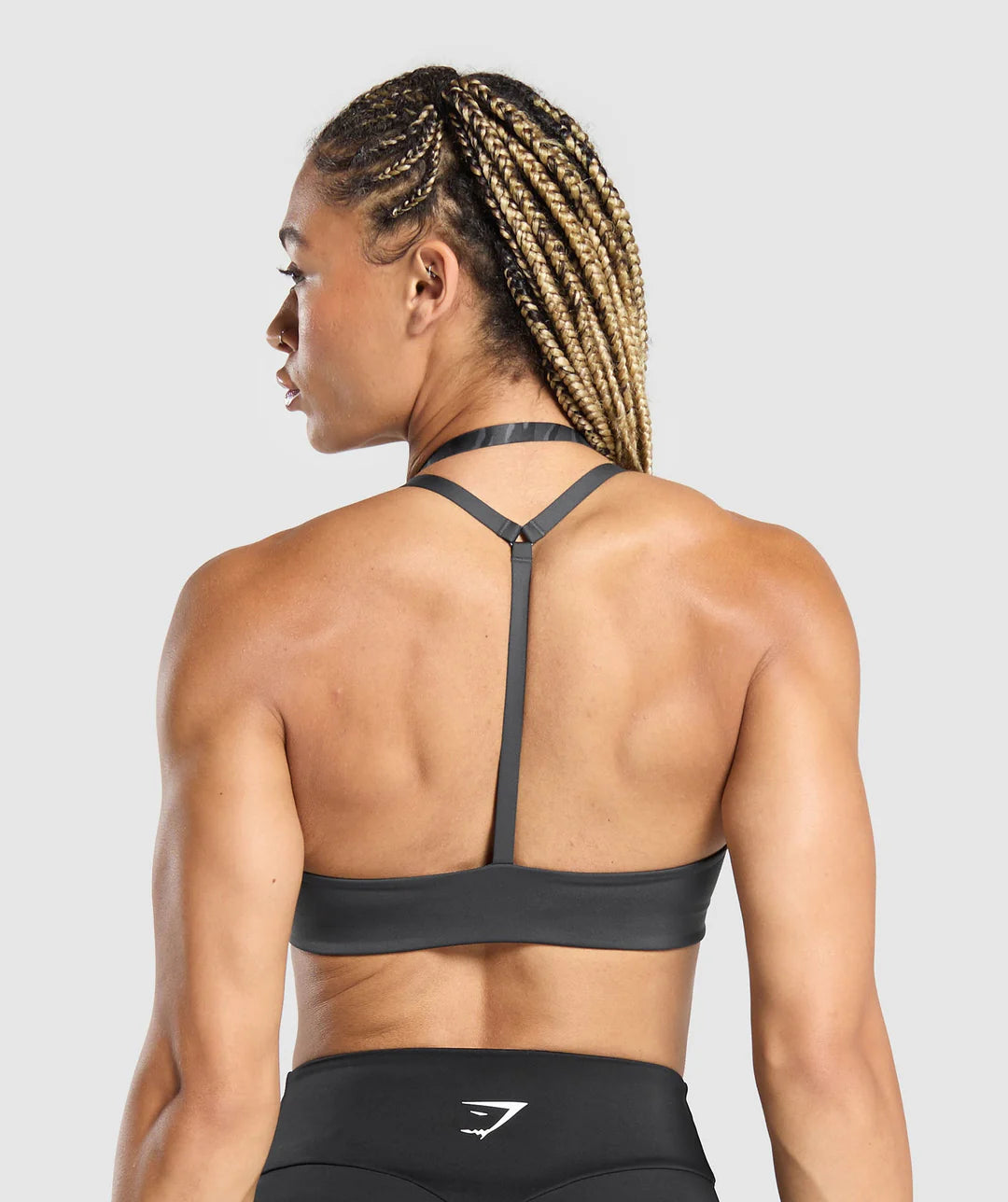 Power x T Back Sports Bra - Asphalt Grey/Onyx Grey