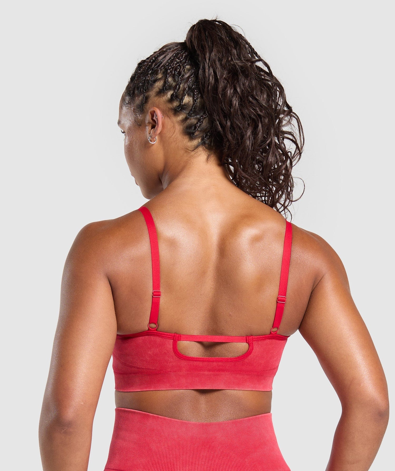 Gains Seamless Washed Sports Bra - Carmine Red