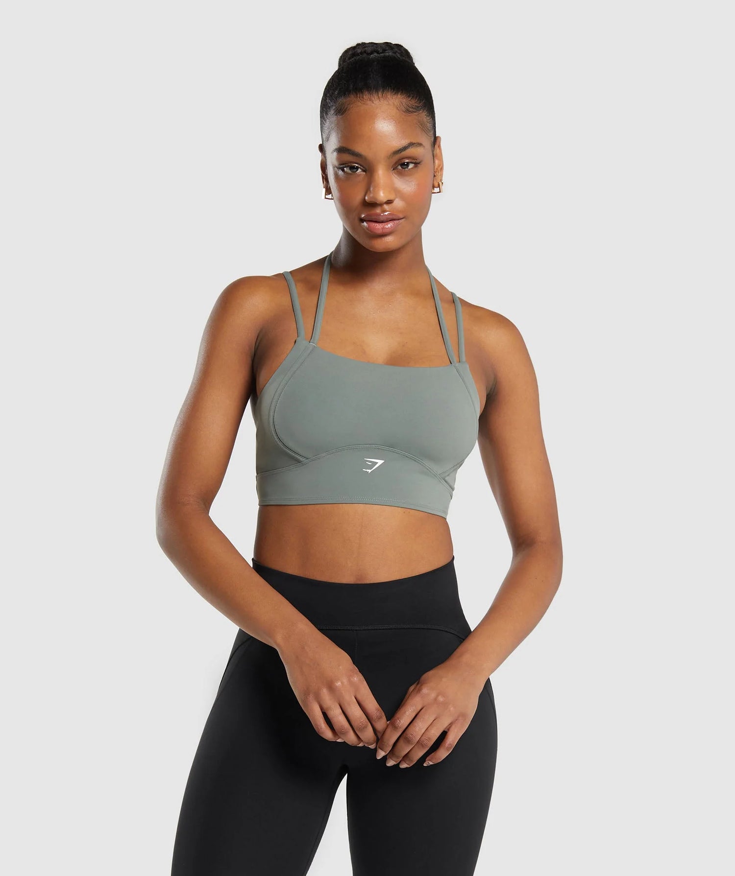 Halterneck Crop Cami Tank - Green