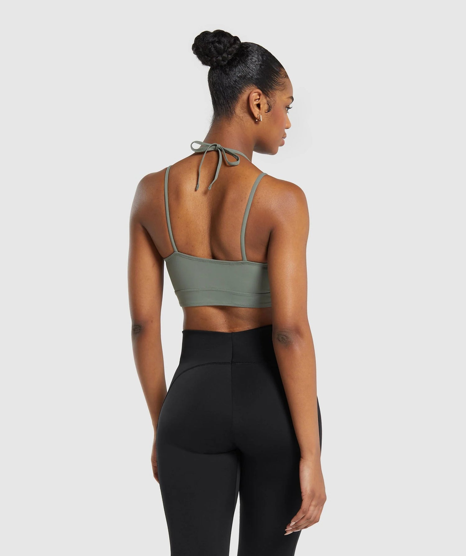 Halterneck Crop Cami Tank - Green