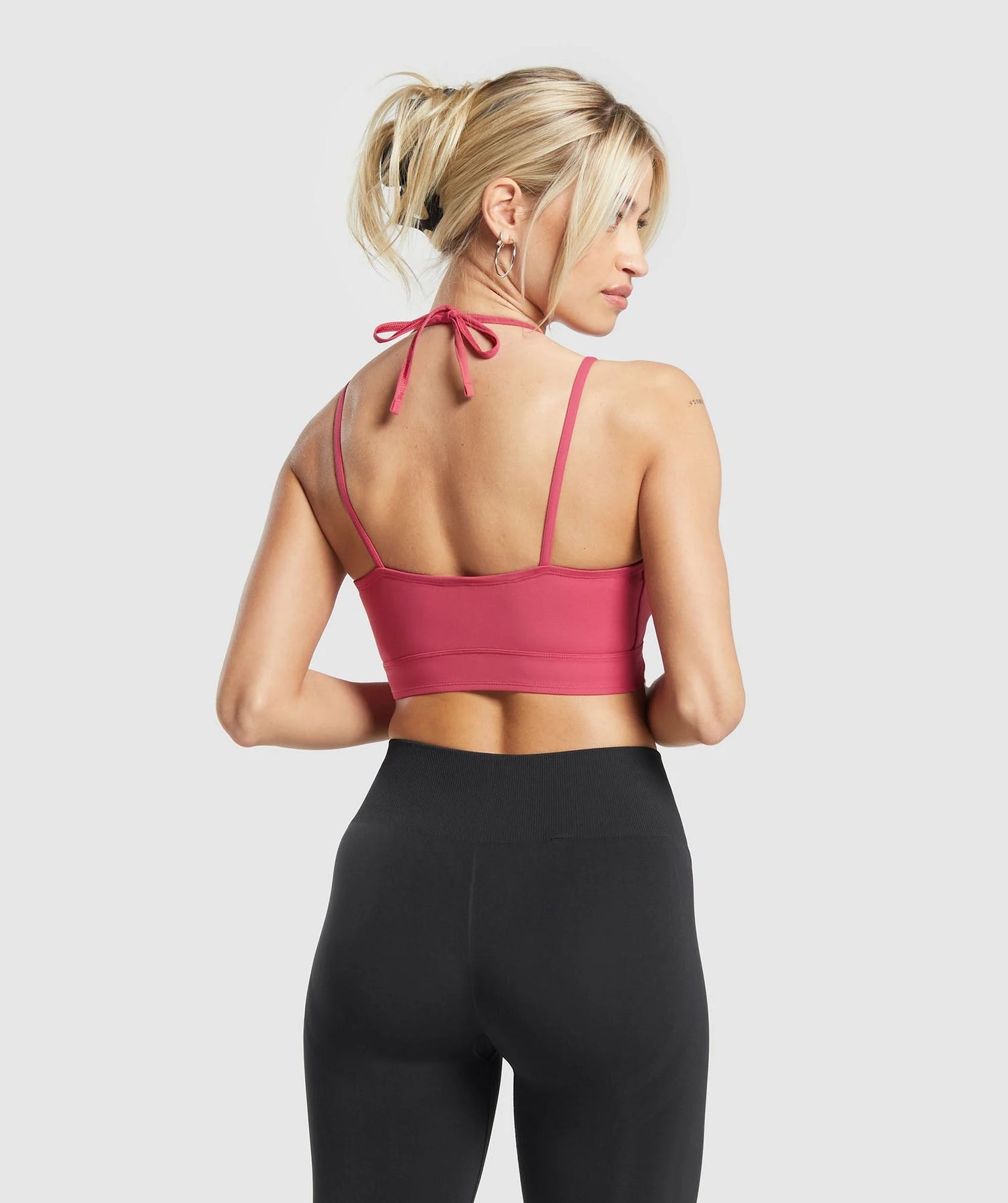 Halterneck Crop Cami Tank - Pink