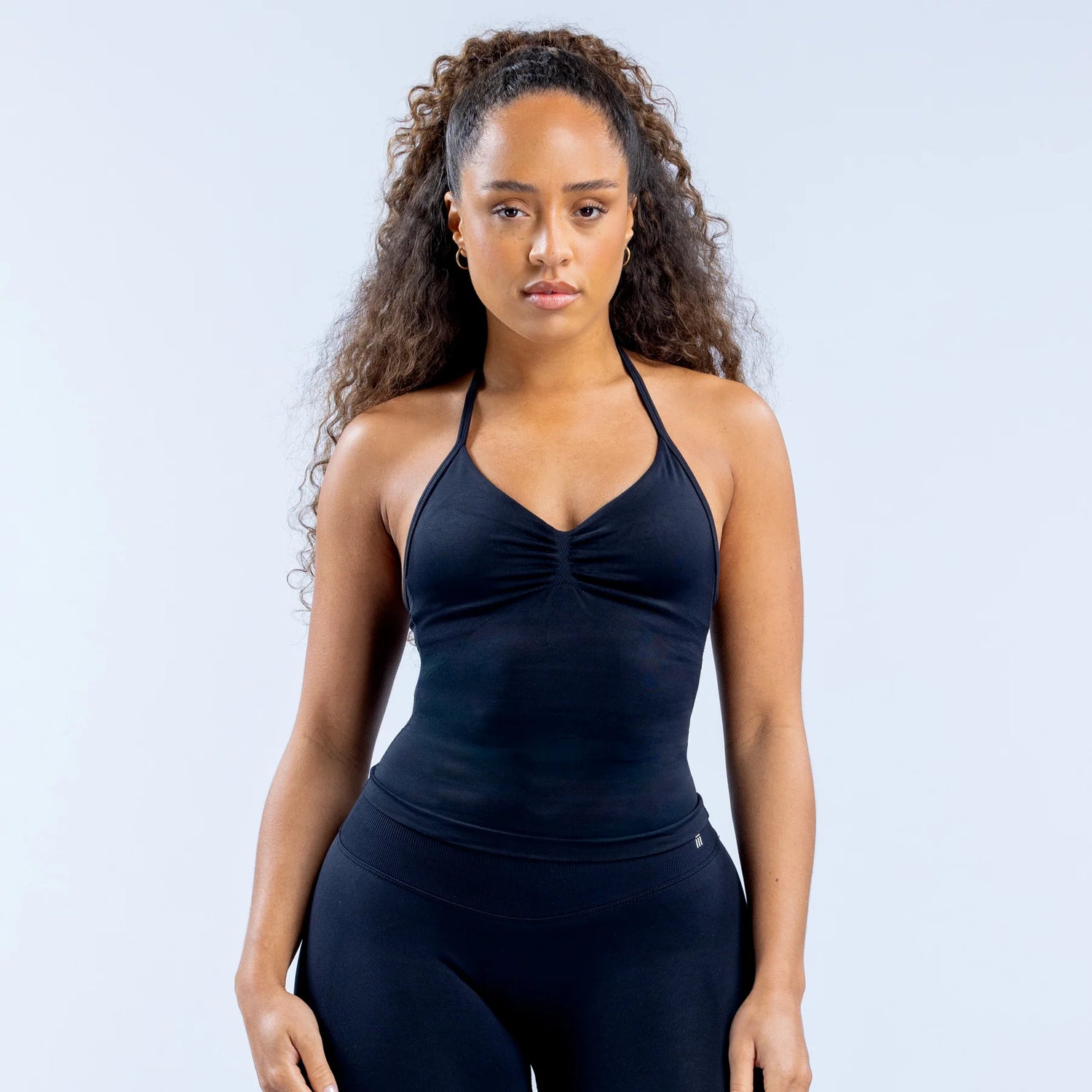 Impact Longline Strappy Top - Midnight Black
