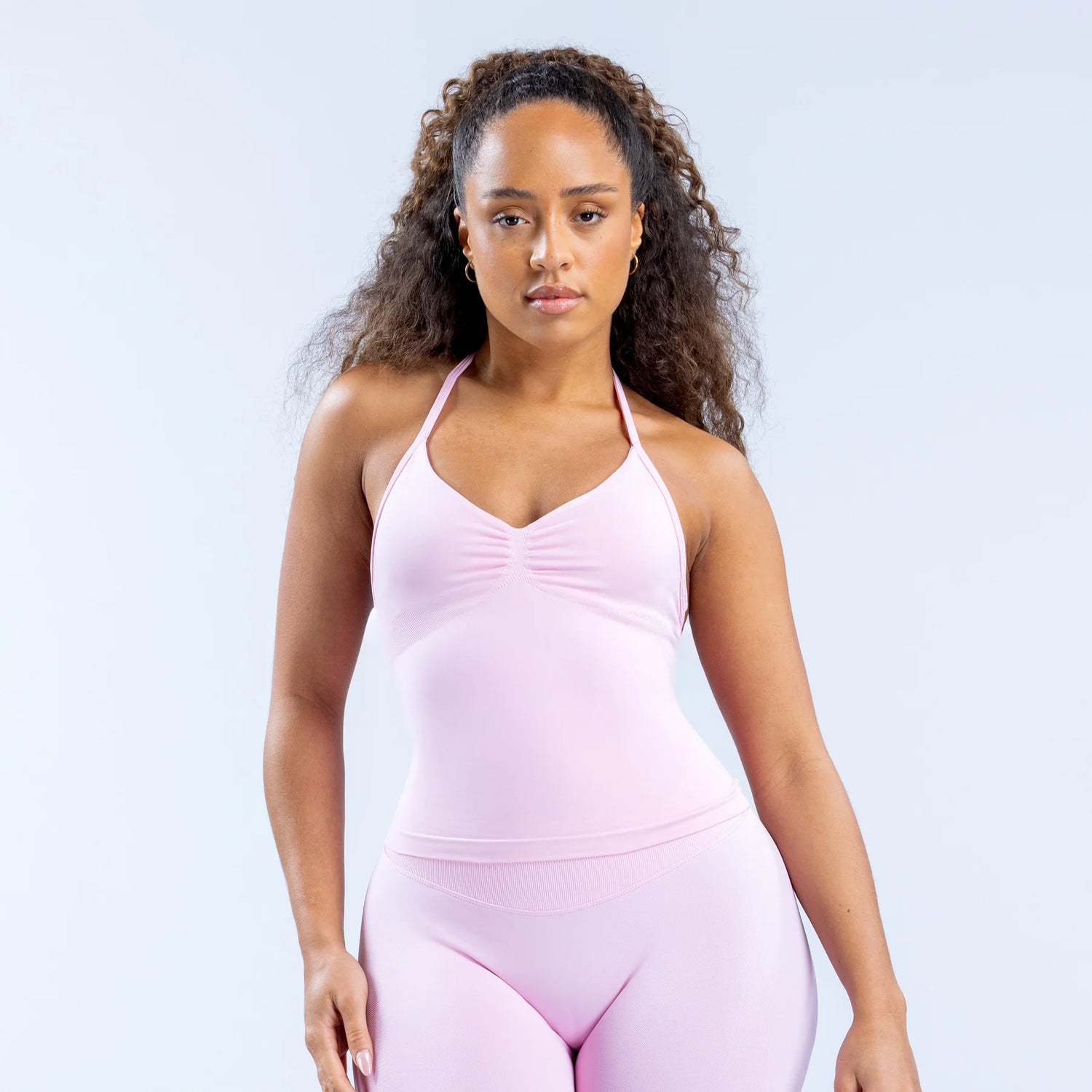 Impact Longline Strappy Top - Light Rose Pink