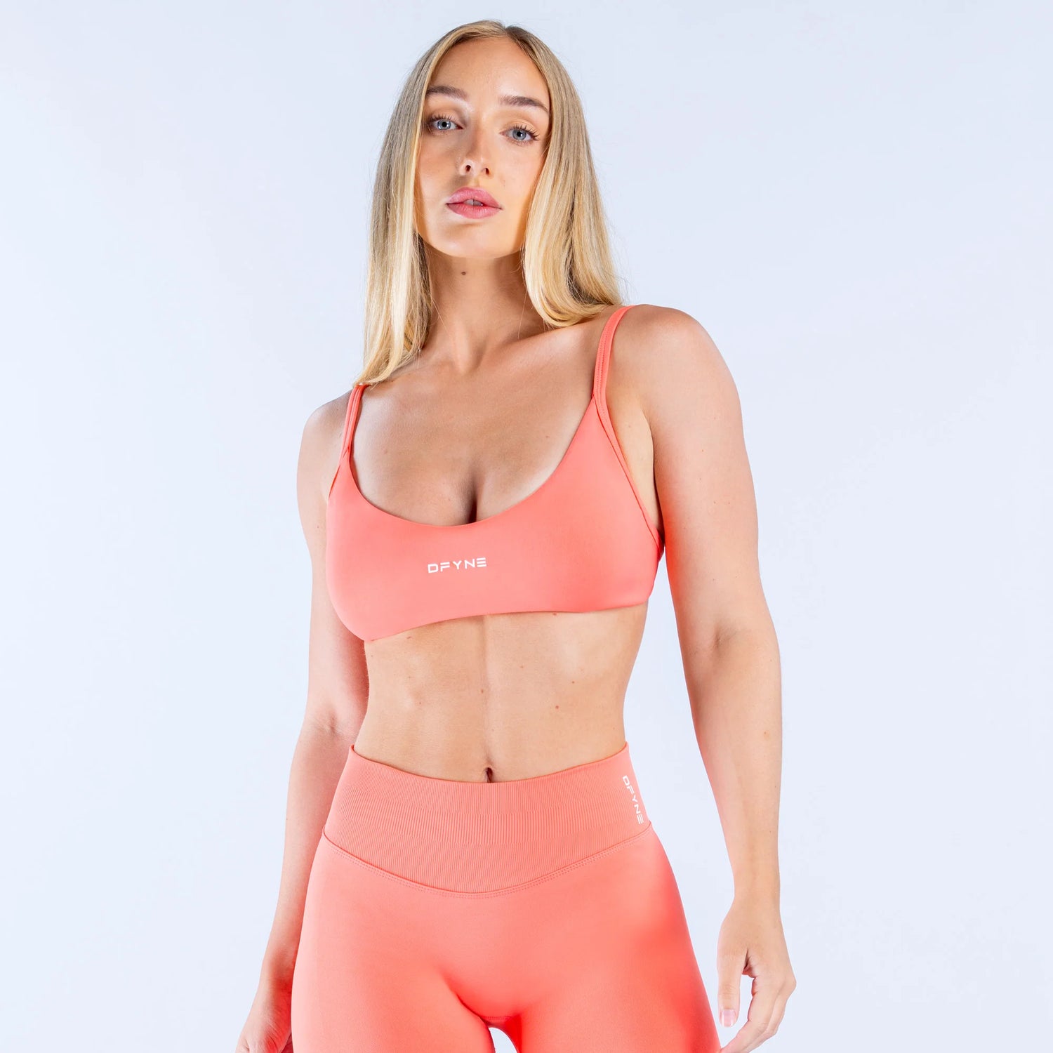Impact Scoop Neck Bra - Coral