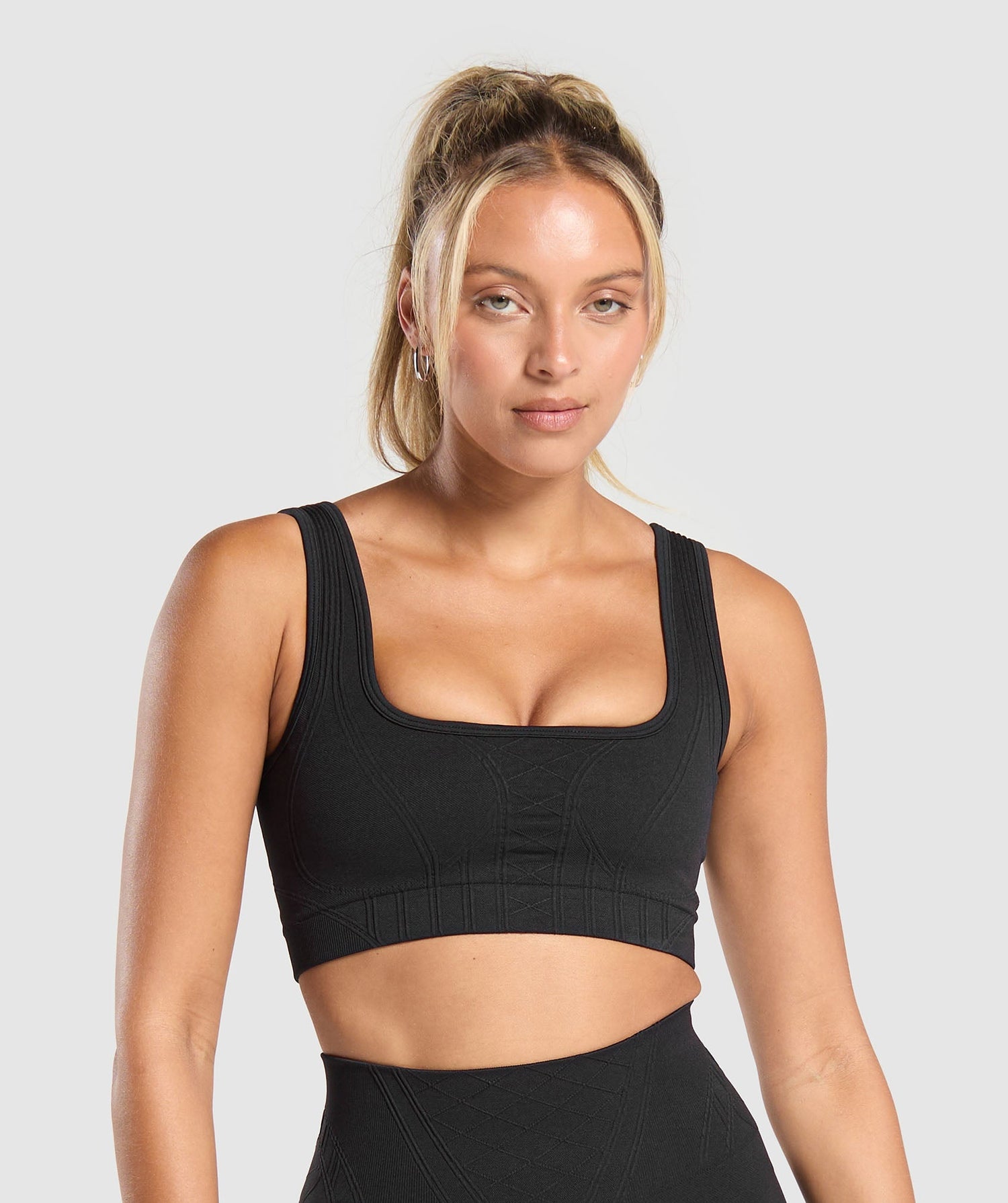 Corset Seamless Sports Bra - Black