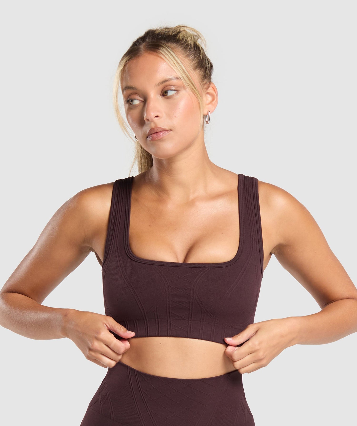 Corset Seamless Sports Bra - Burgundy Brown