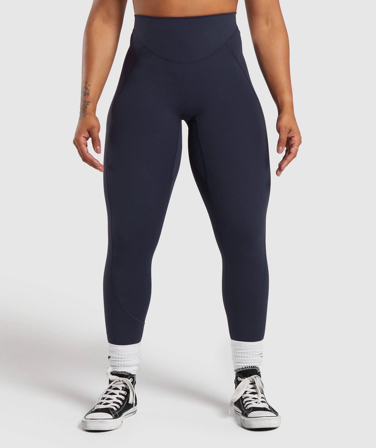 Lifting Dipped Waistband Leggings - Heavy Blue