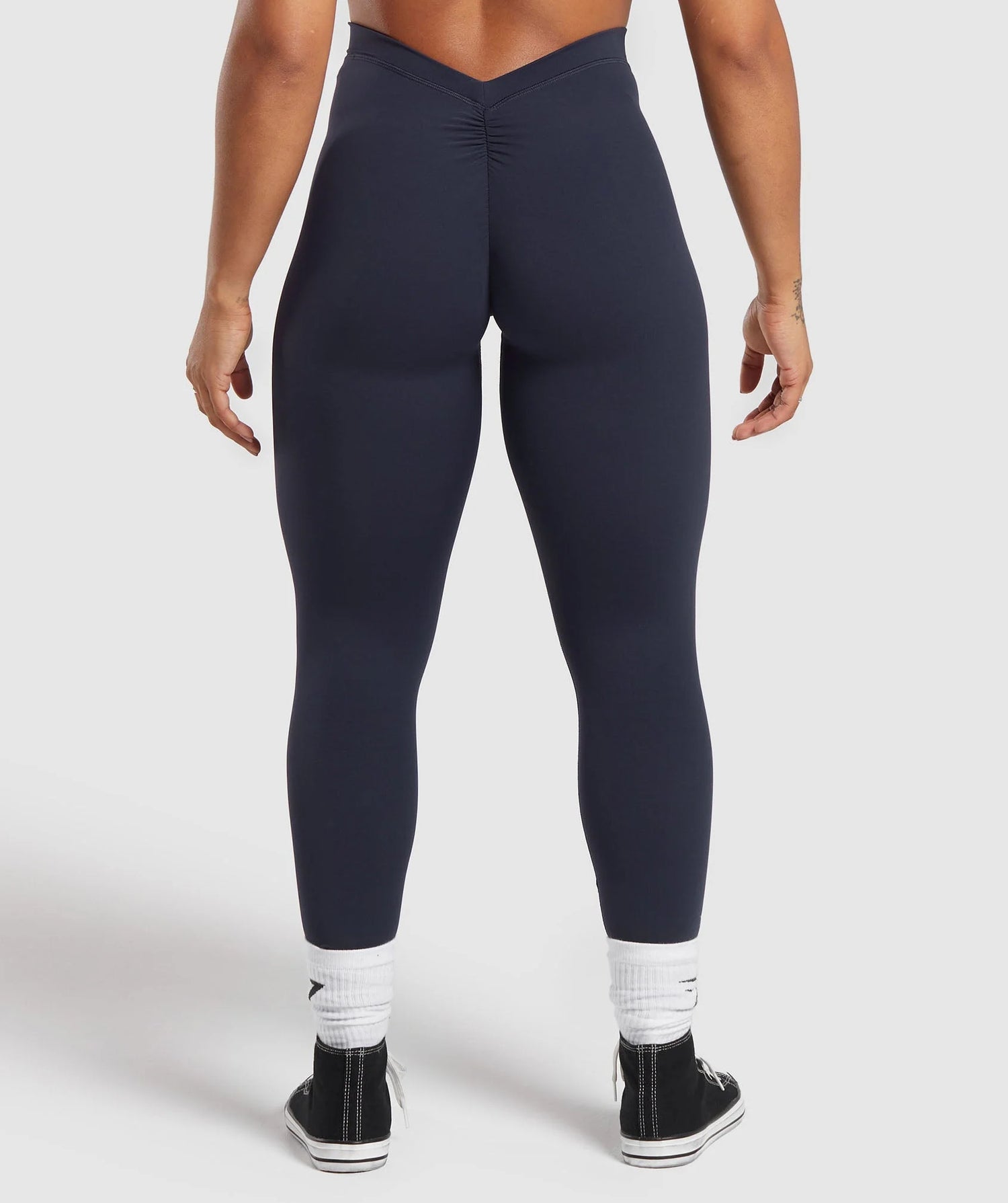 Lifting Dipped Waistband Leggings - Heavy Blue
