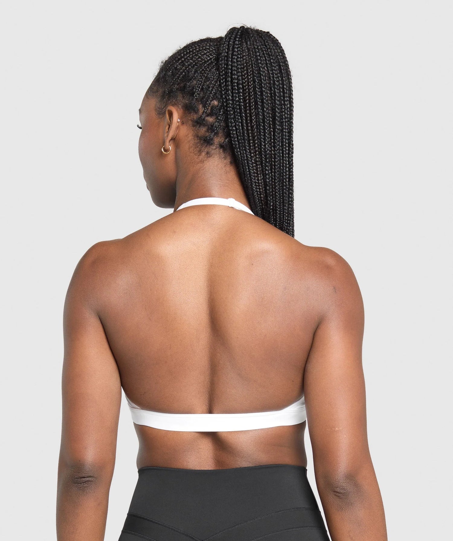 Minimal Halterneck Sports Bra - White