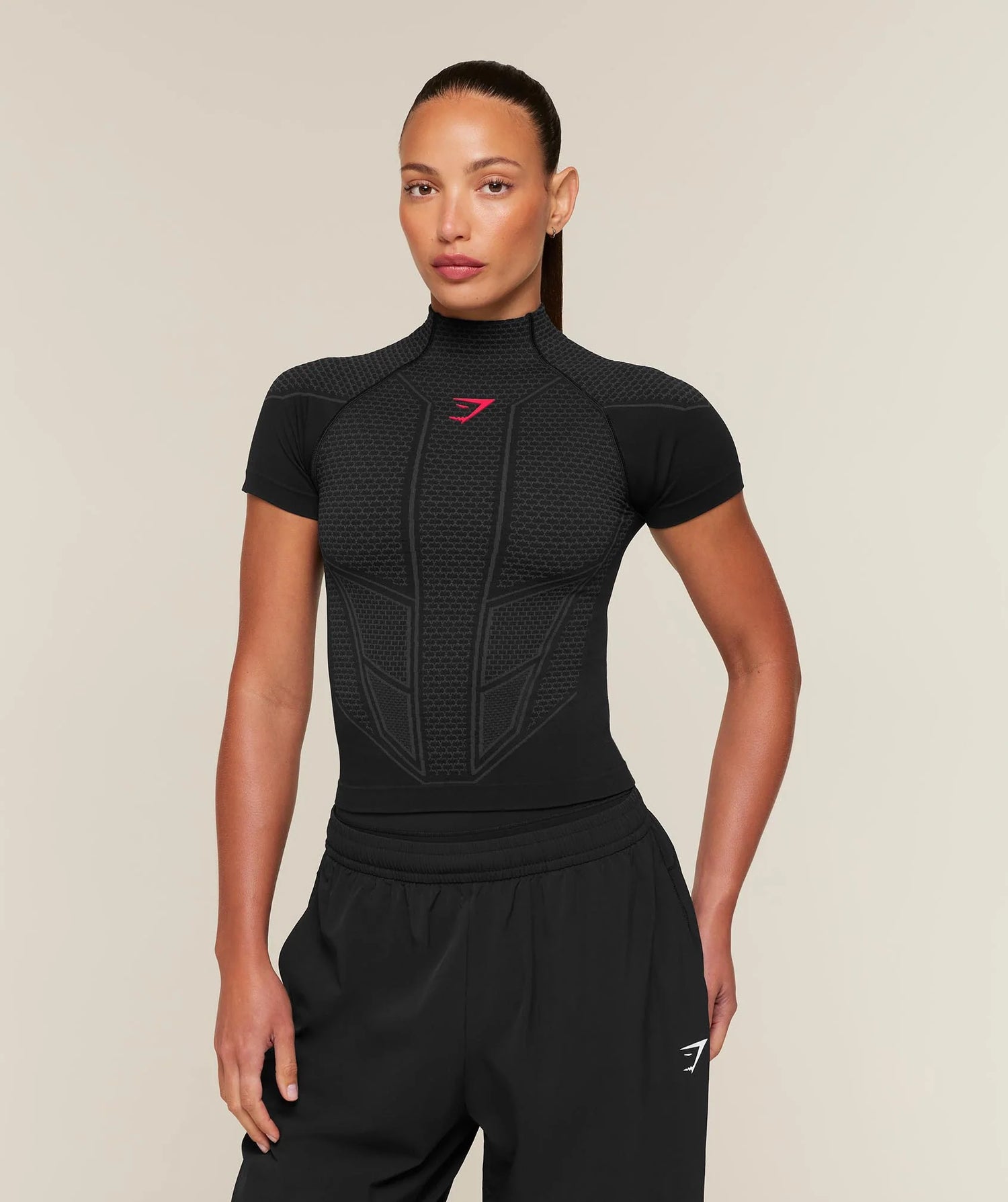 Onyx V1 Baby Tee - Black/Onyx Grey/Carmine Red