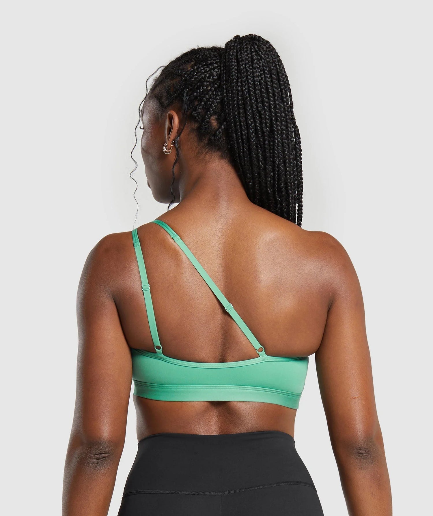 One Shoulder Sports Bra - Lagoon Green