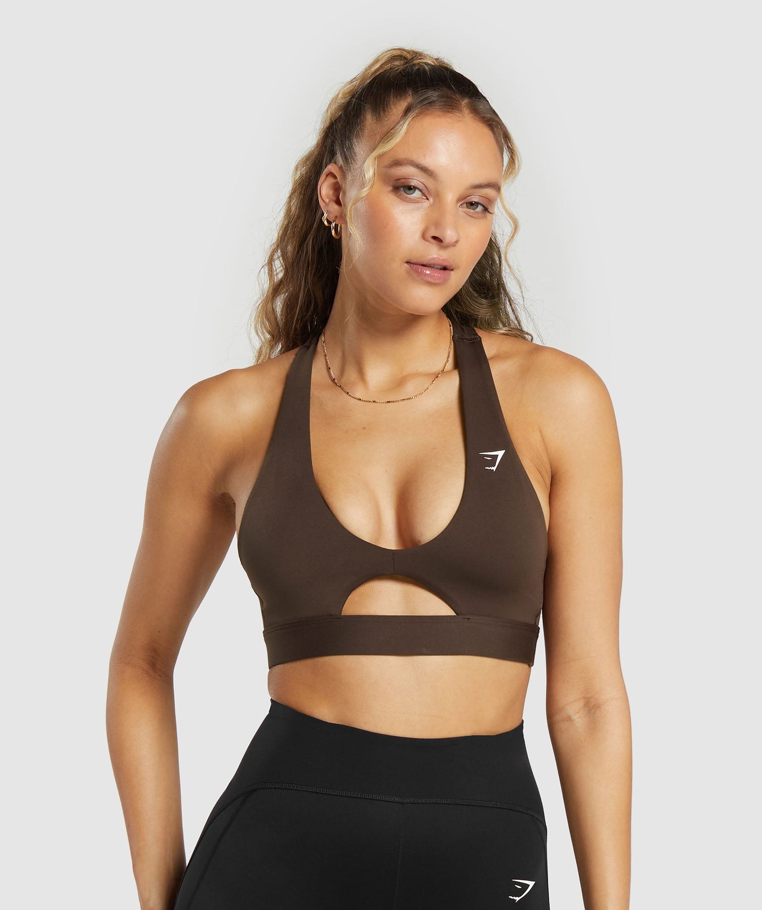 Peek A Boo Sports Bra - Archive Brown