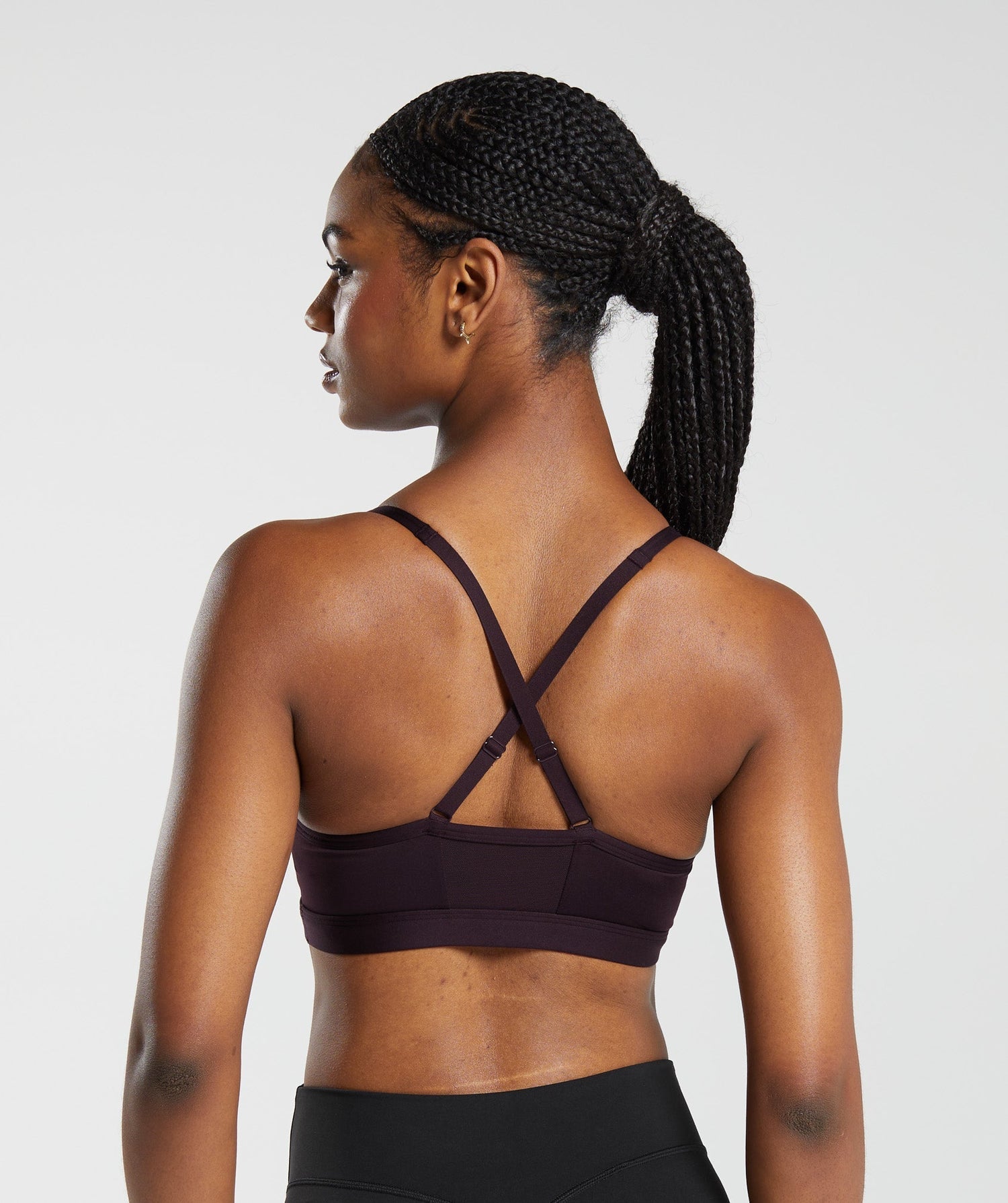 Ruched Sports Bra - Plum Brown