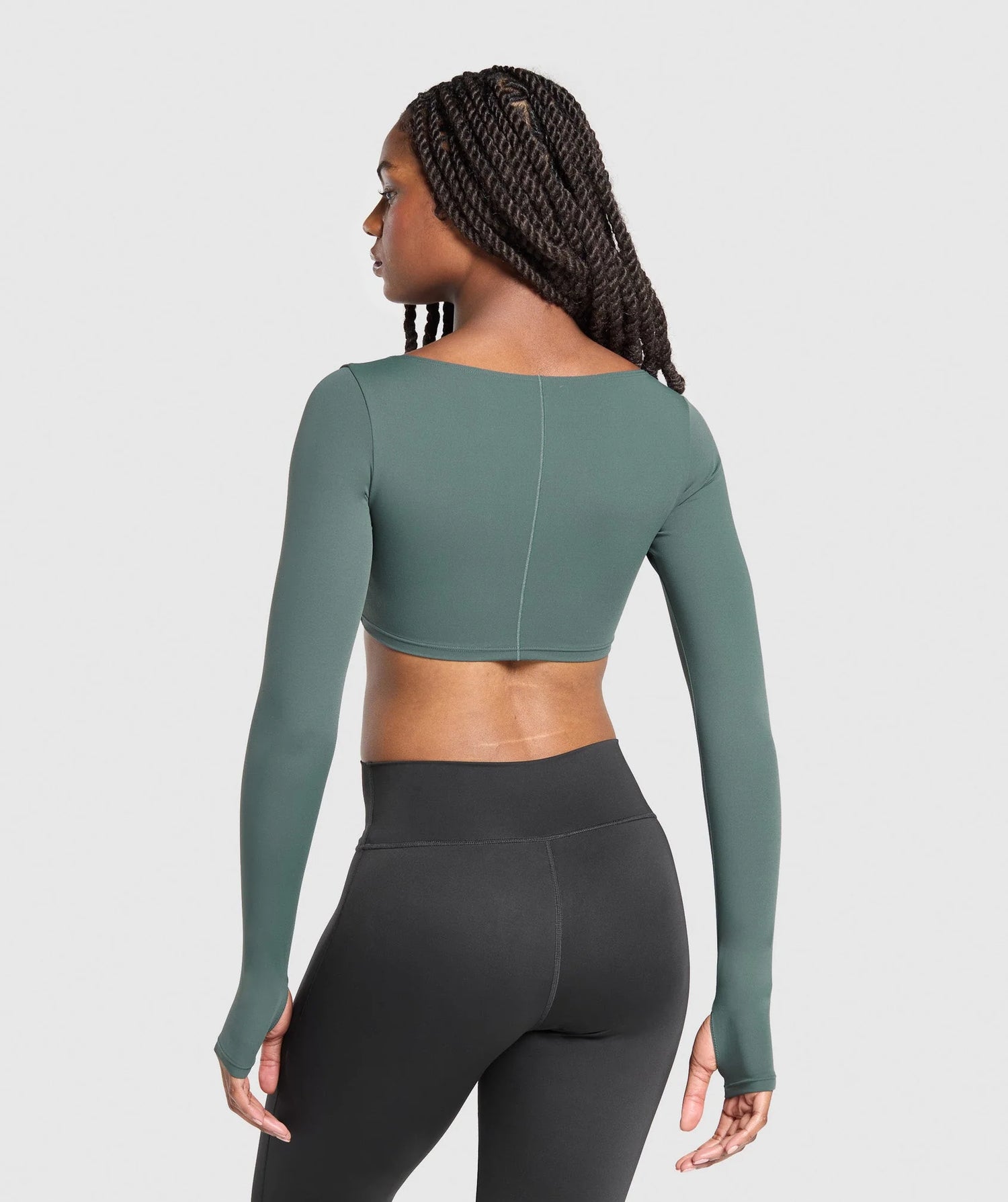 Ruched Long Sleeve Top - Slate Teal