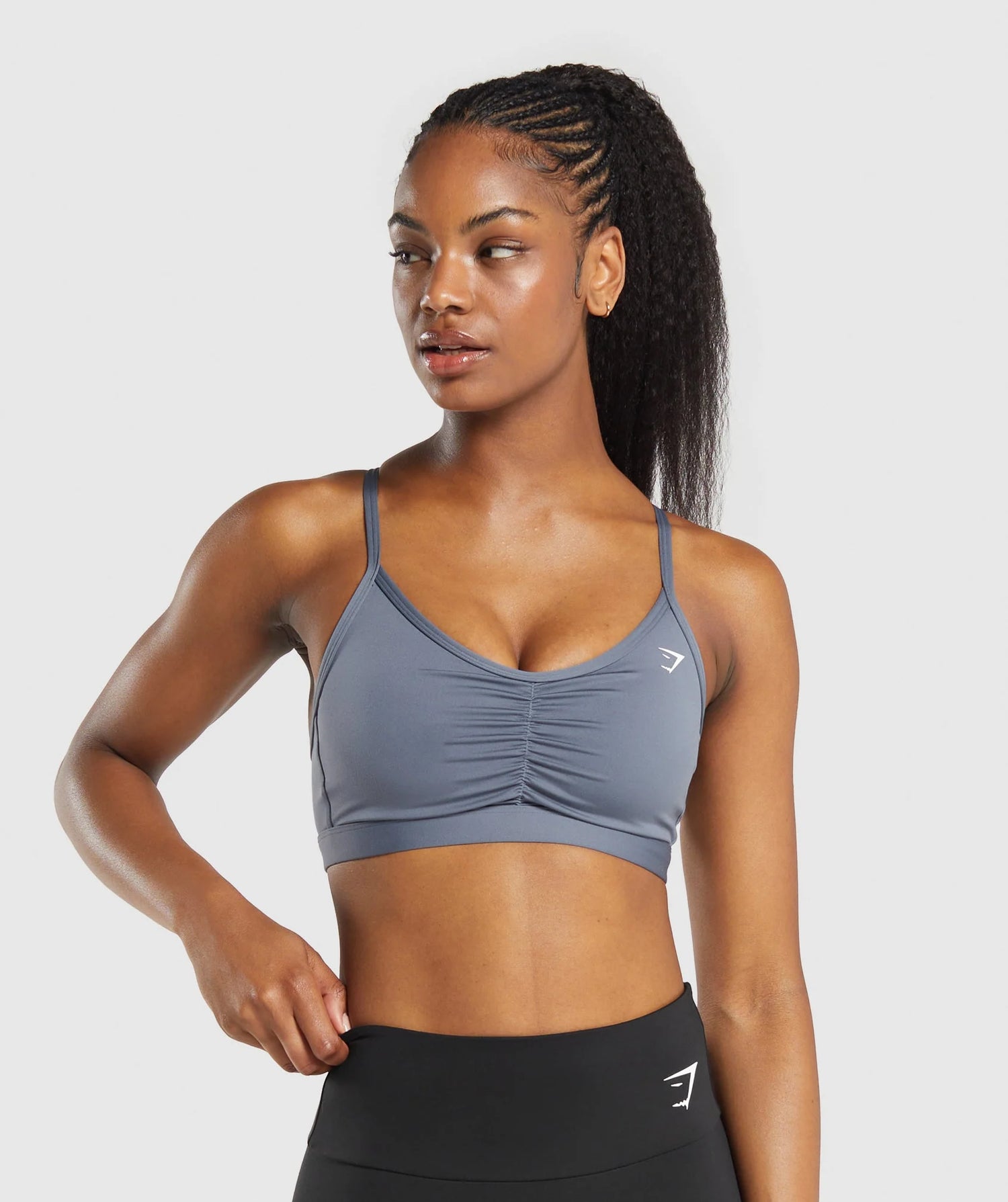 Ruched Sports Bra - Iron Blue