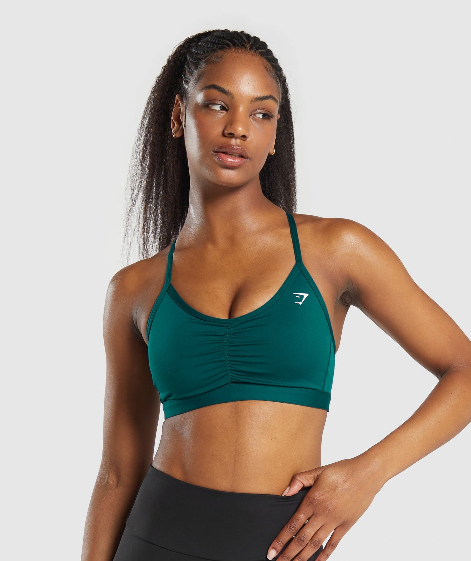 Ruched Sports Bra - Motivate Teal