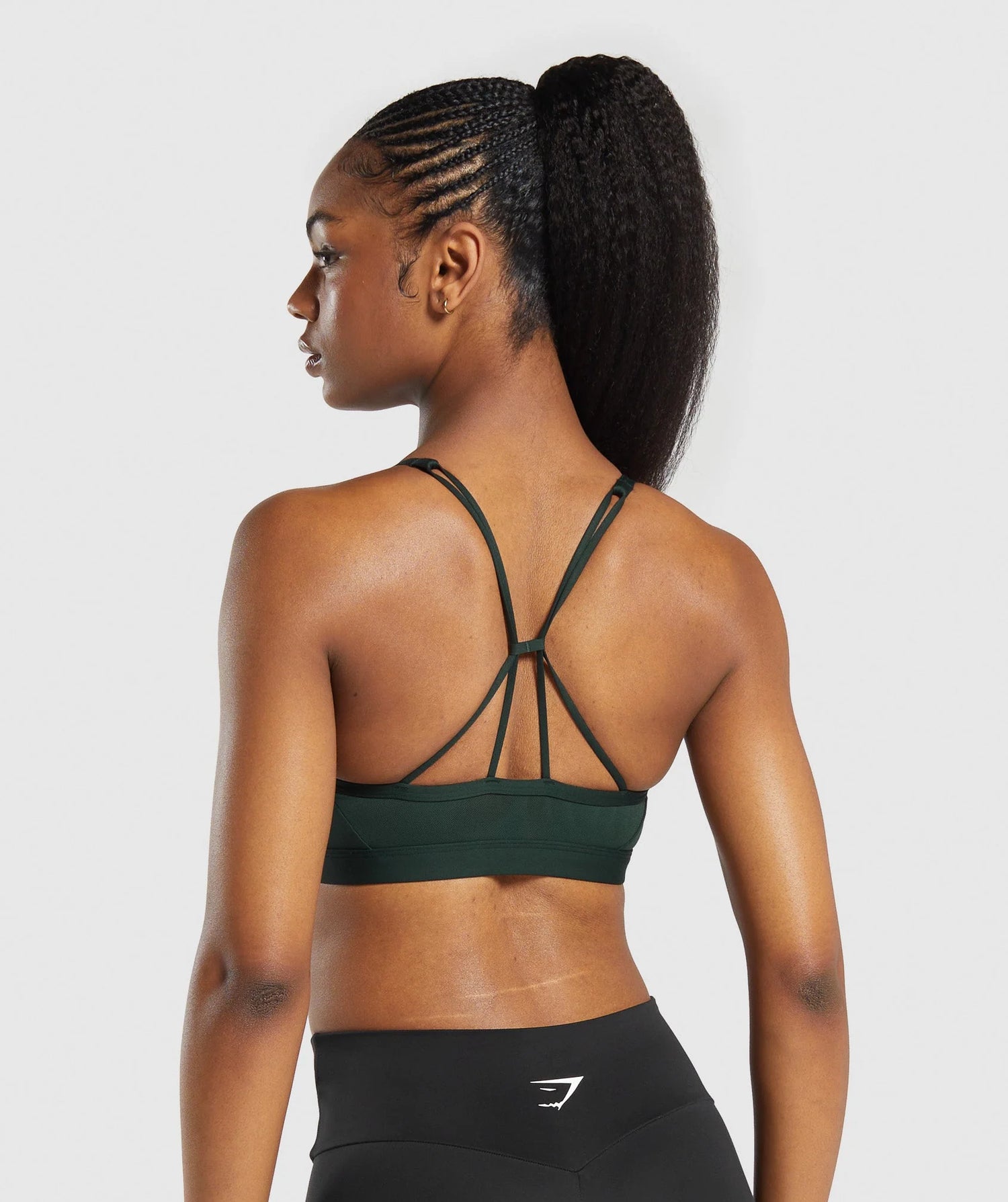 Ruched Strappy Sports Bra - Victory Green