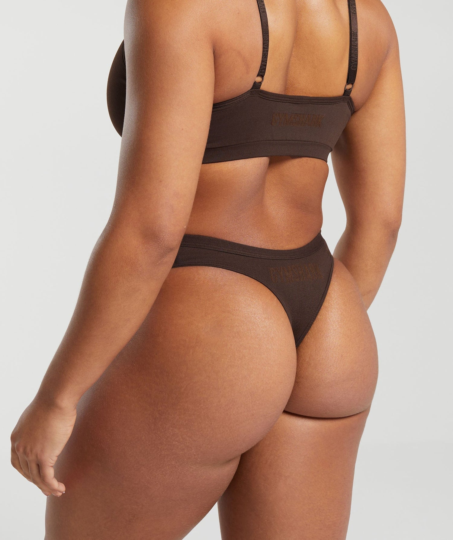 Seamless Dipped Front Thong - Archive Brown