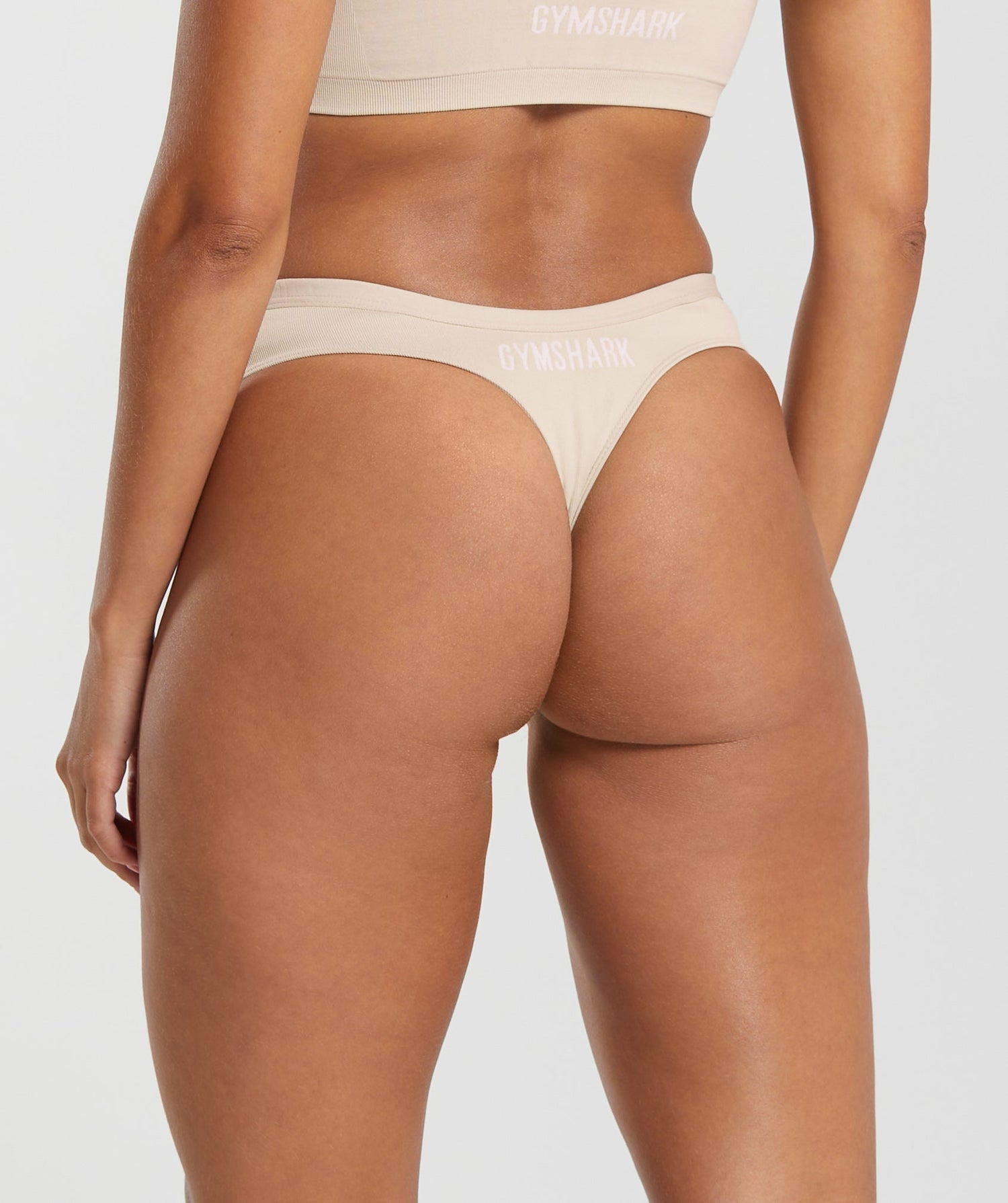 Seamless Dipped Front Thong - Pebble Grey
