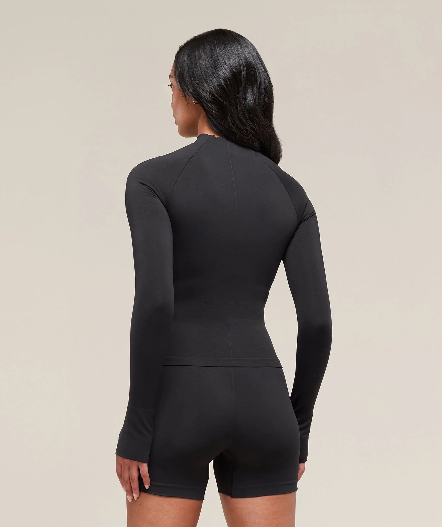 Soft Sculpt Zip Up Jacket - Black