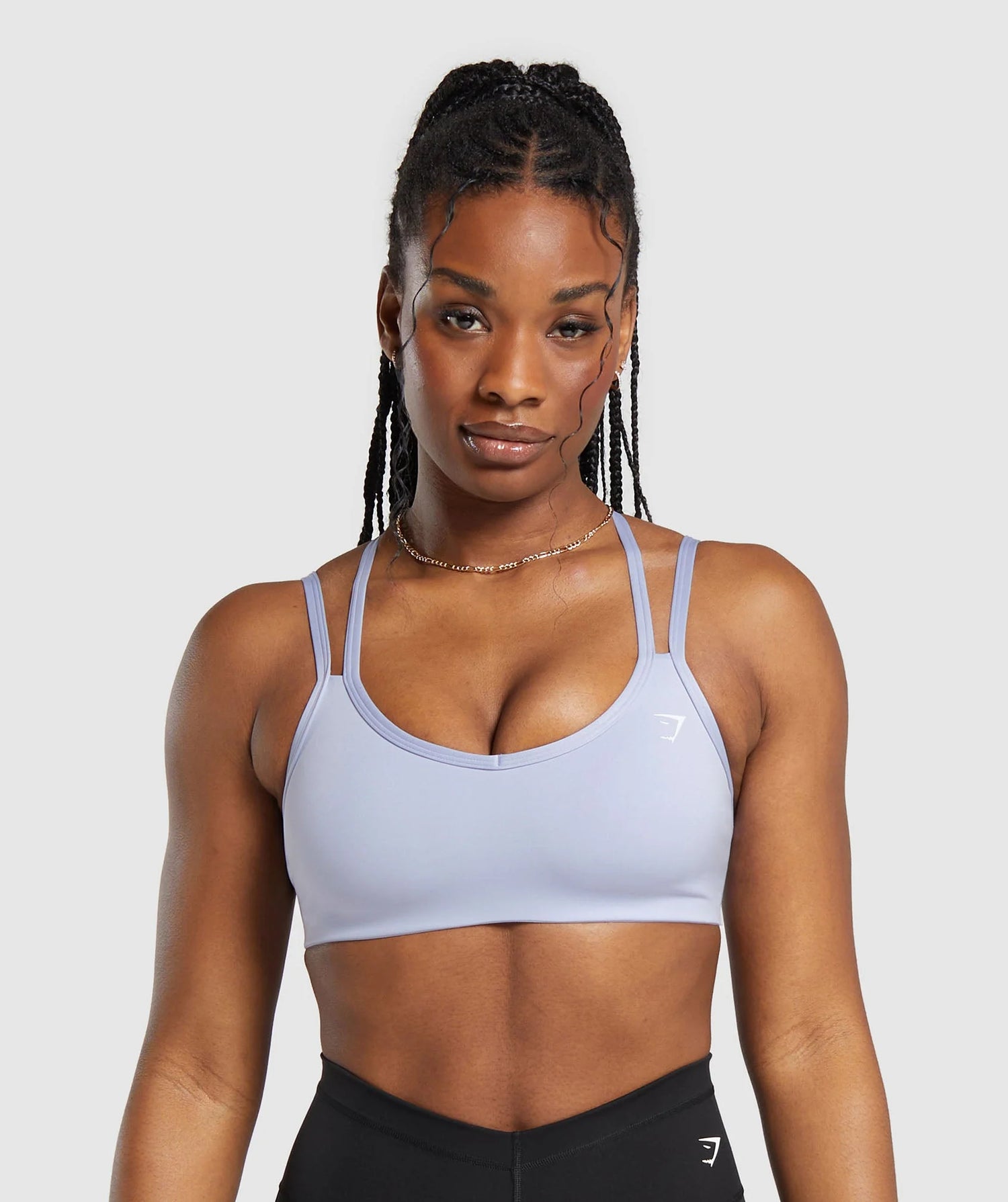 Strap Feature Sports Bra - Silver Lilac