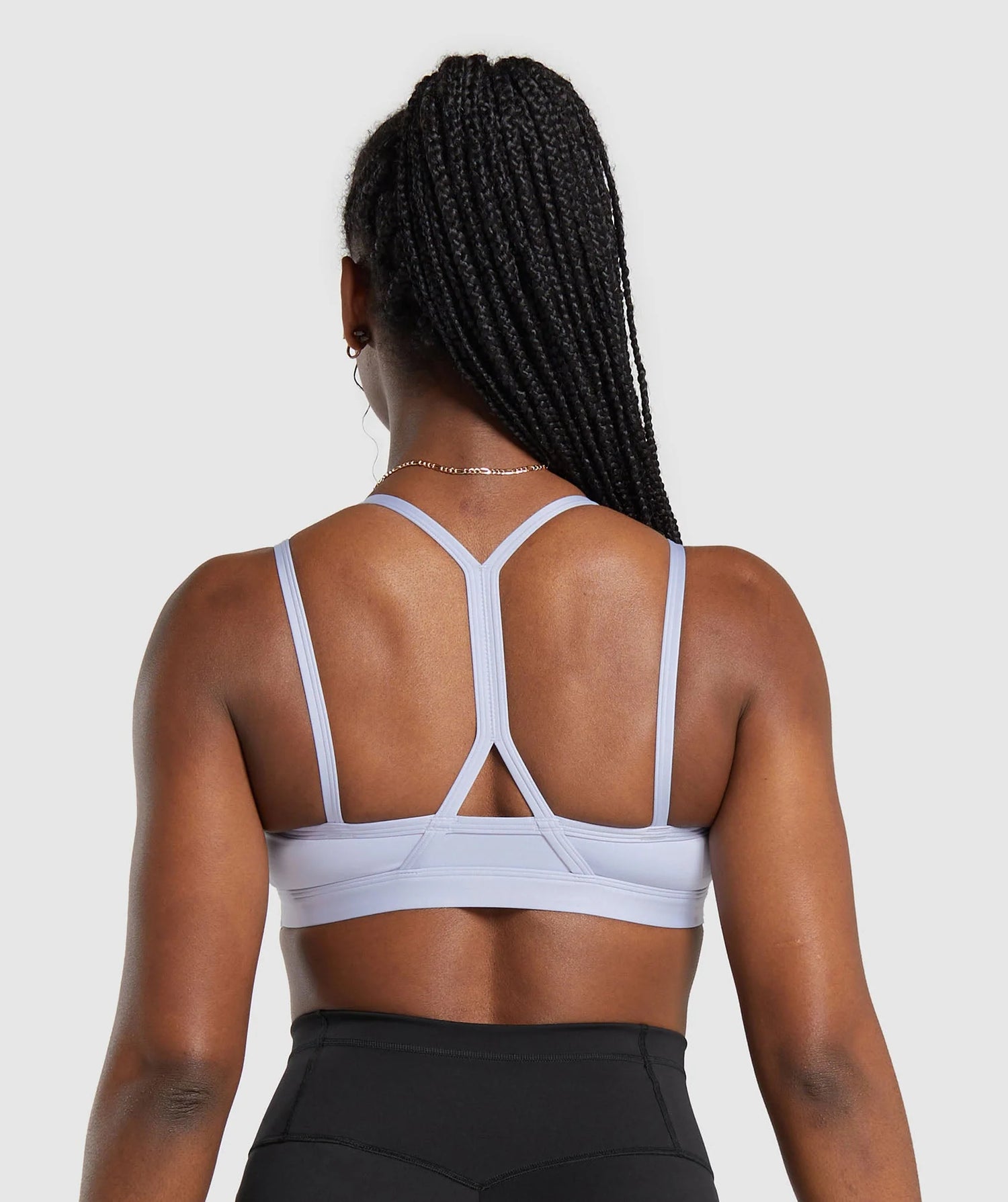 Strap Feature Sports Bra - Silver Lilac